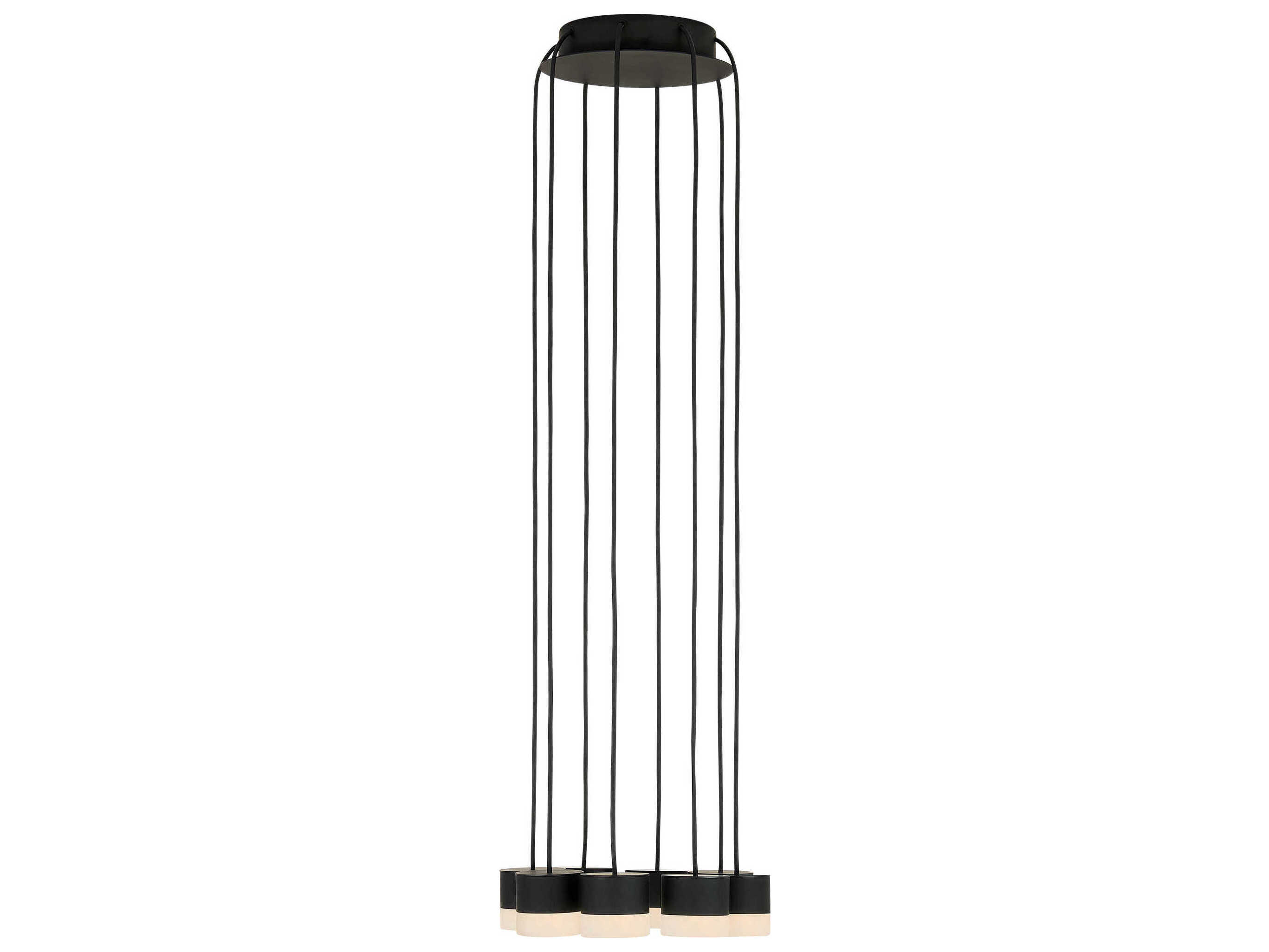 Visual Comfort Modern Gable 8-Light Nightshade Black Mini Pendant