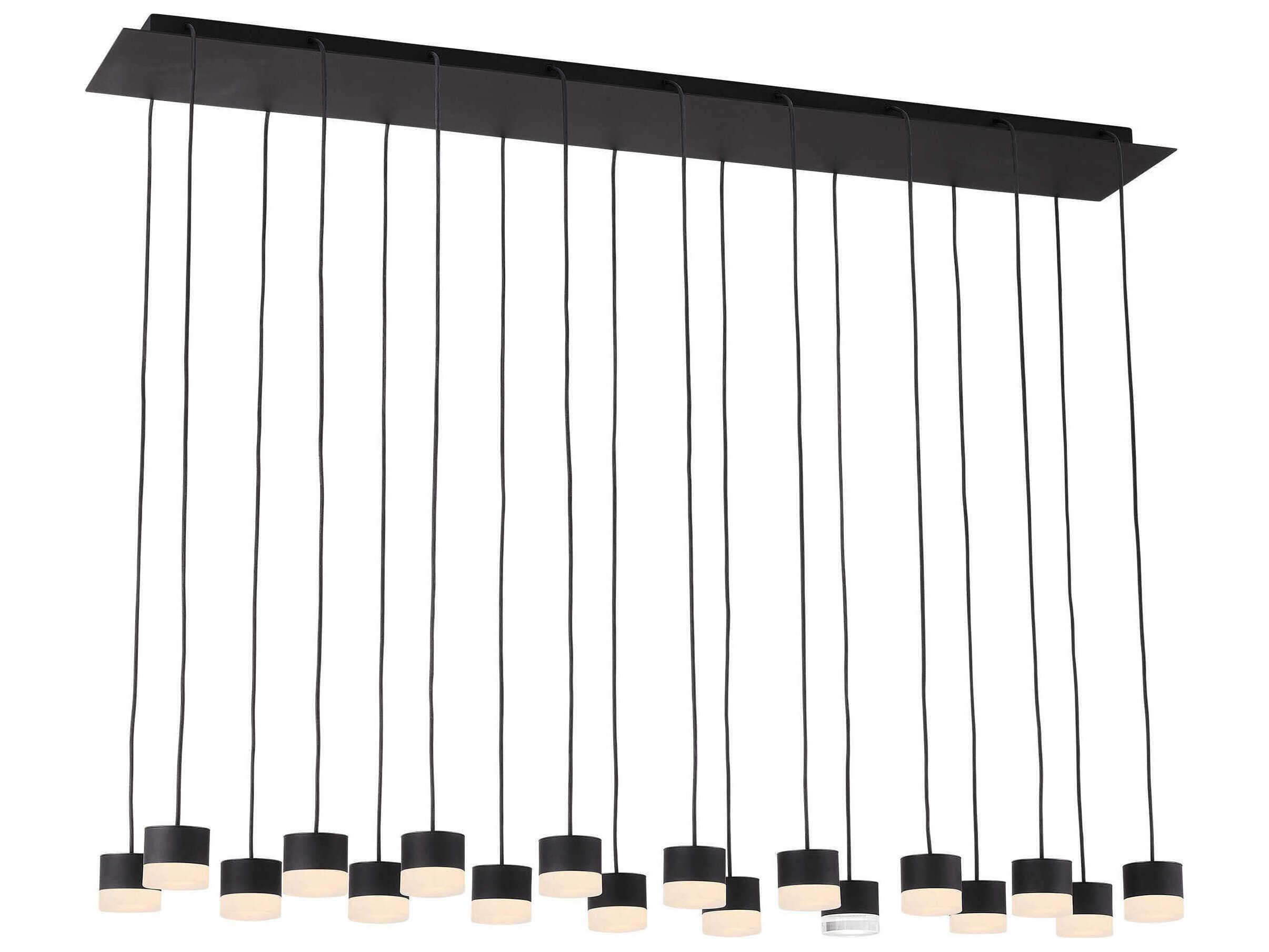 Visual Comfort Modern Gable 18-Light Nightshade Black Linear Island Pendant