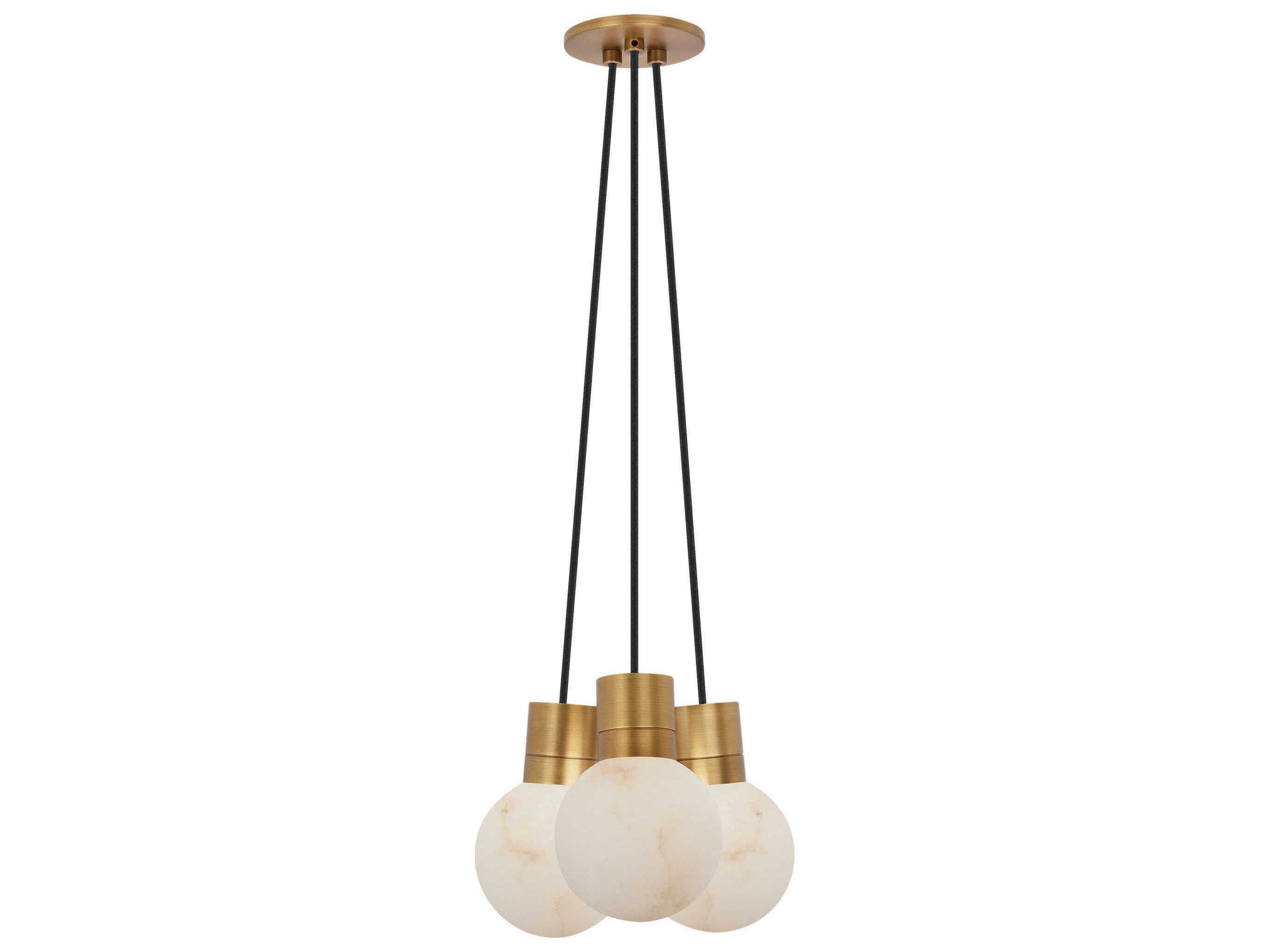 Visual Comfort Modern Mina 3-Light Hand Rubbed Antique Brass Globe Mini Pendant