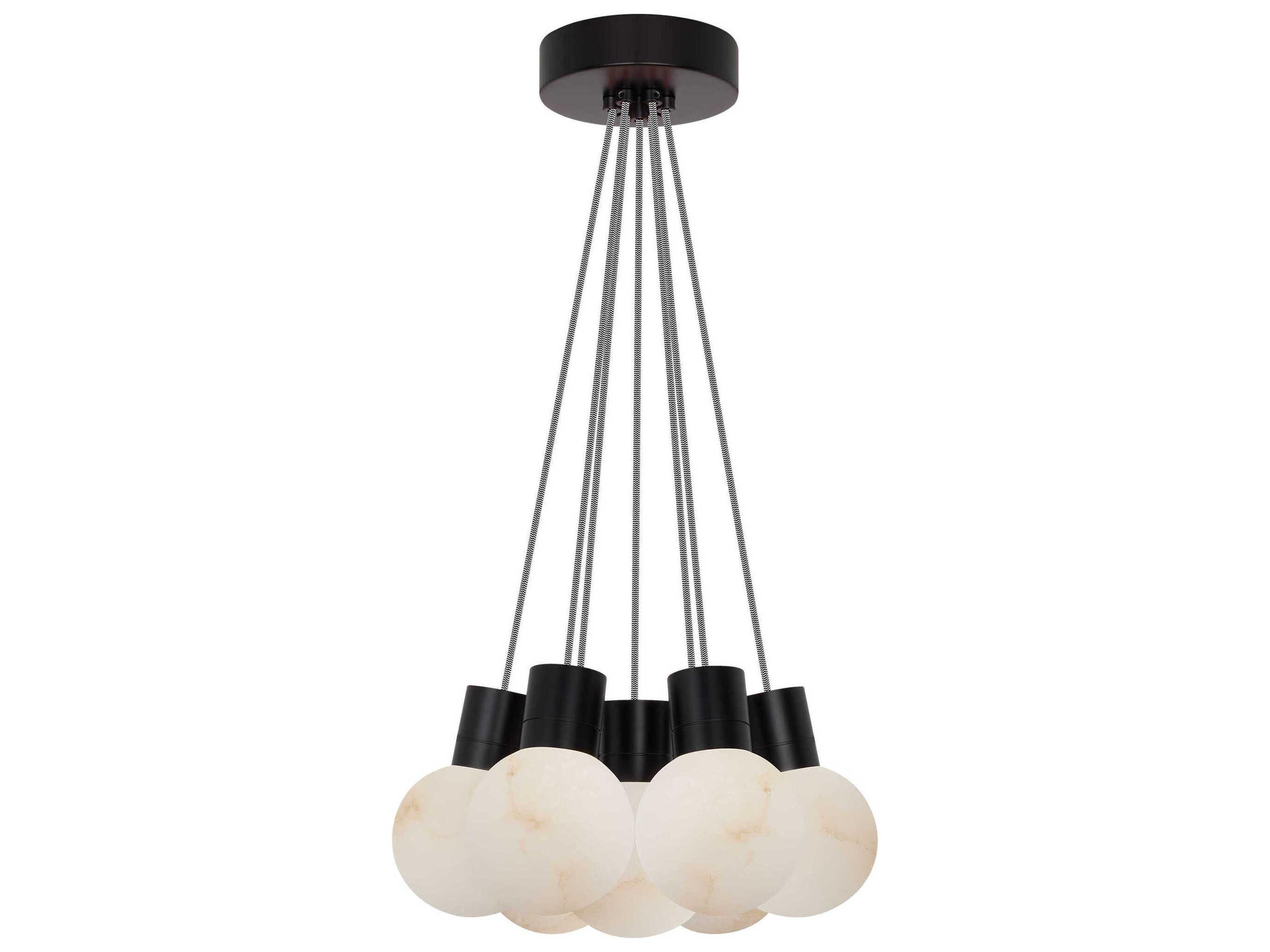 Visual Comfort Modern Mina 7-Light Black Globe Pendant