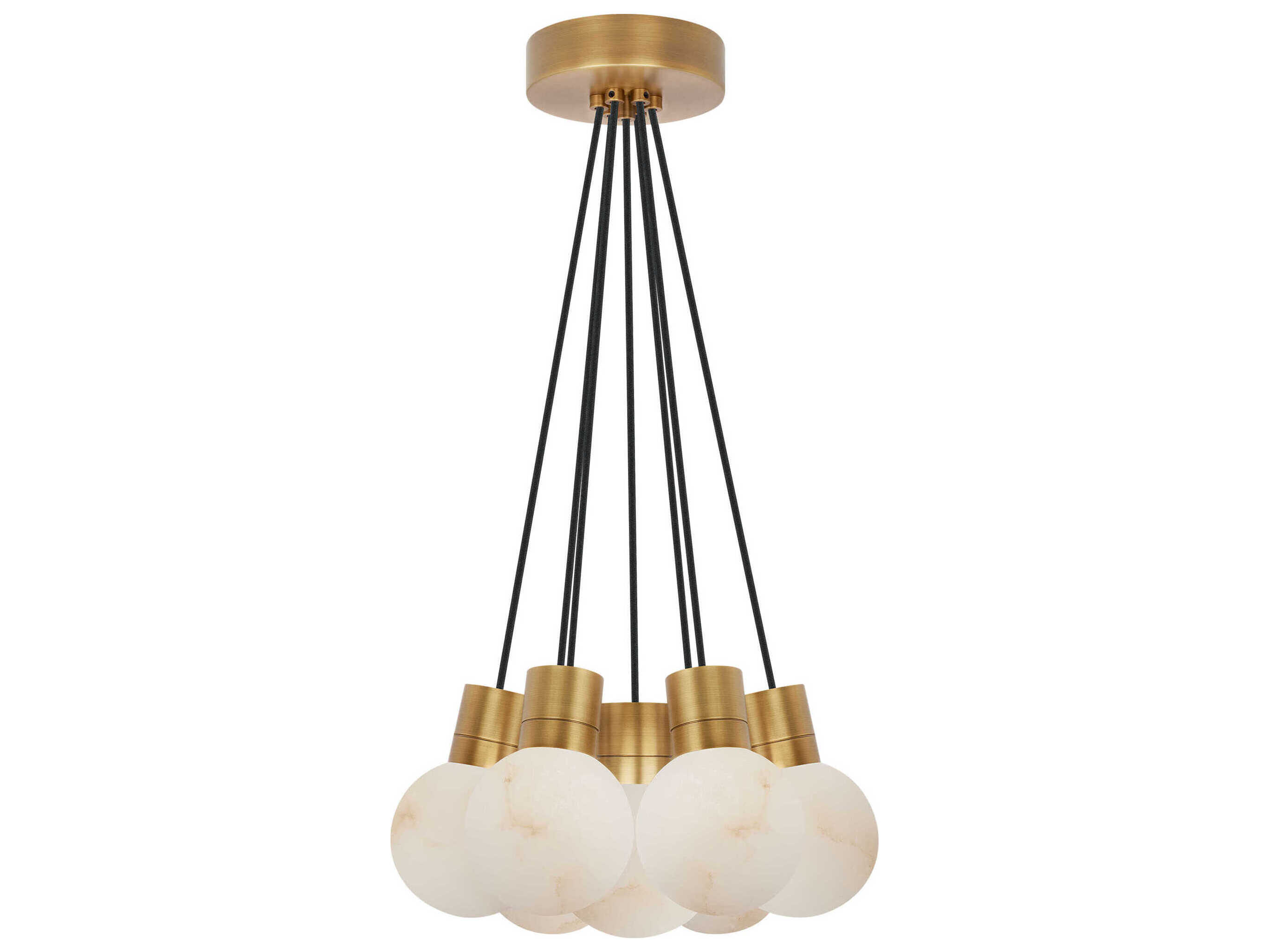 Visual Comfort Modern Mina 7-Light Hand Rubbed Antique Brass Globe Pendant