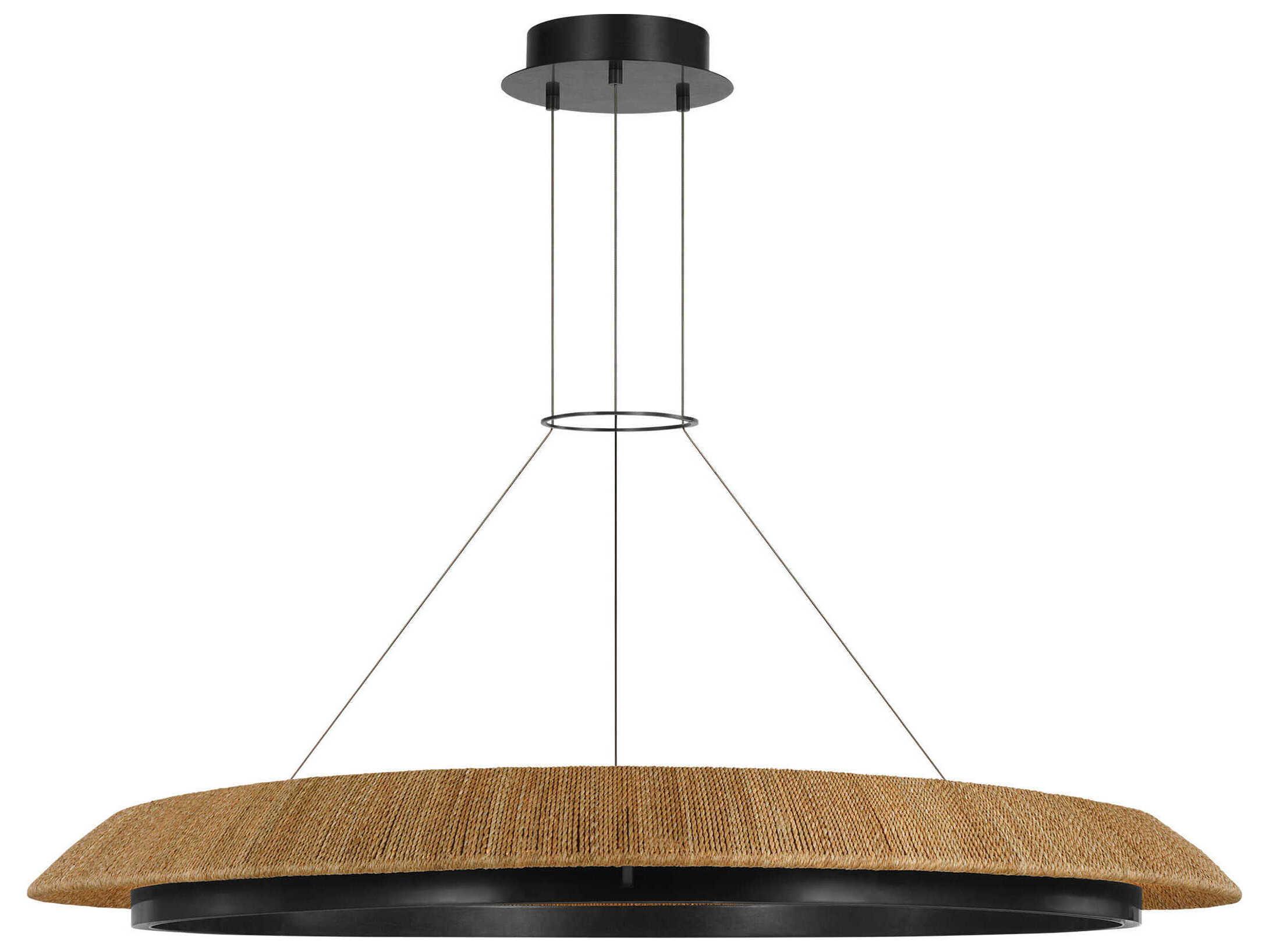 Visual Comfort Modern Noa 1-Light Bronze Natural Pendant
