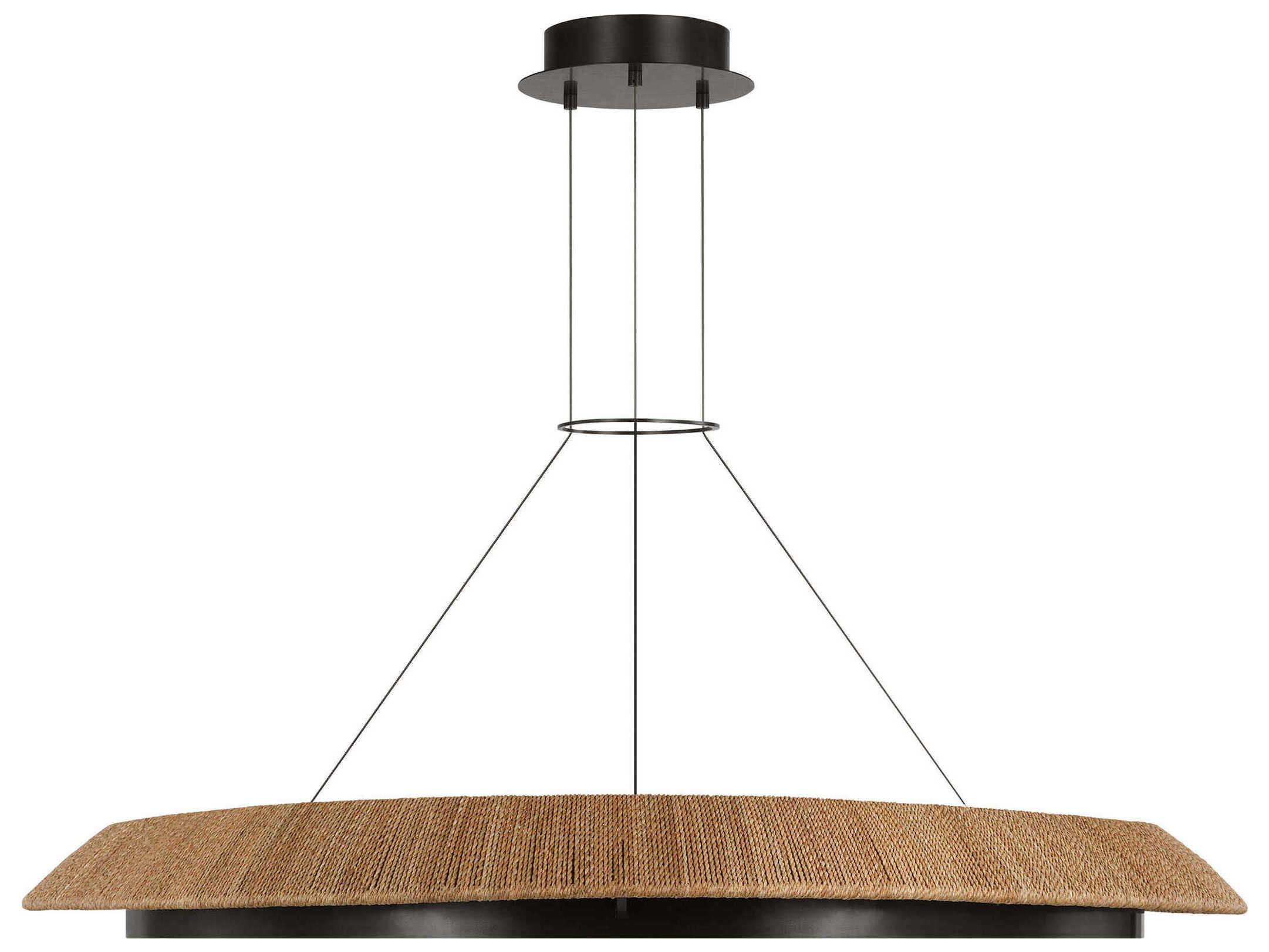 Visual Comfort Modern Noa 1-Light Bronze Natural Pendant