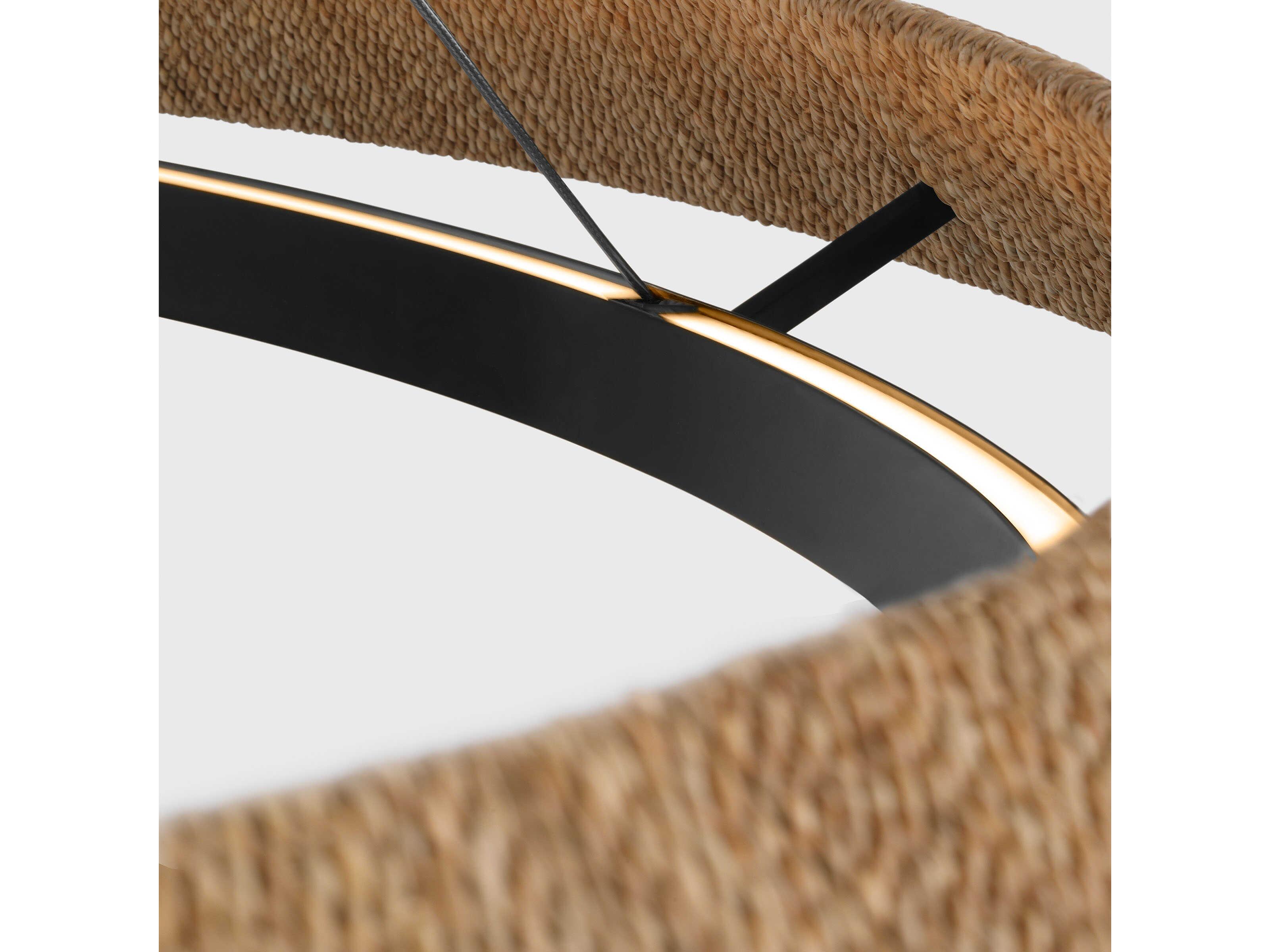 Visual Comfort Modern Noa 1-Light Bronze Natural Pendant