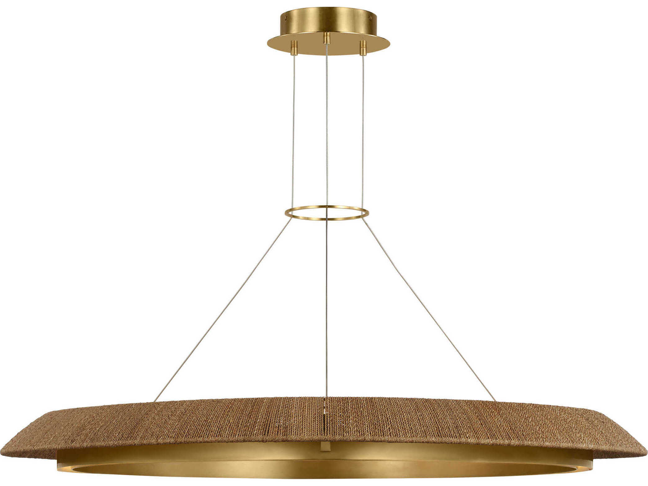 Visual Comfort Modern Noa 1-Light Hand Rubbed Antique Brass Natural Pendant