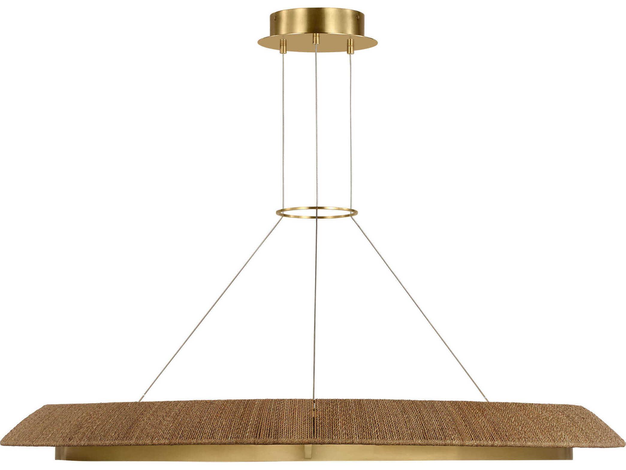 Visual Comfort Modern Noa 1-Light Hand Rubbed Antique Brass Natural Pendant