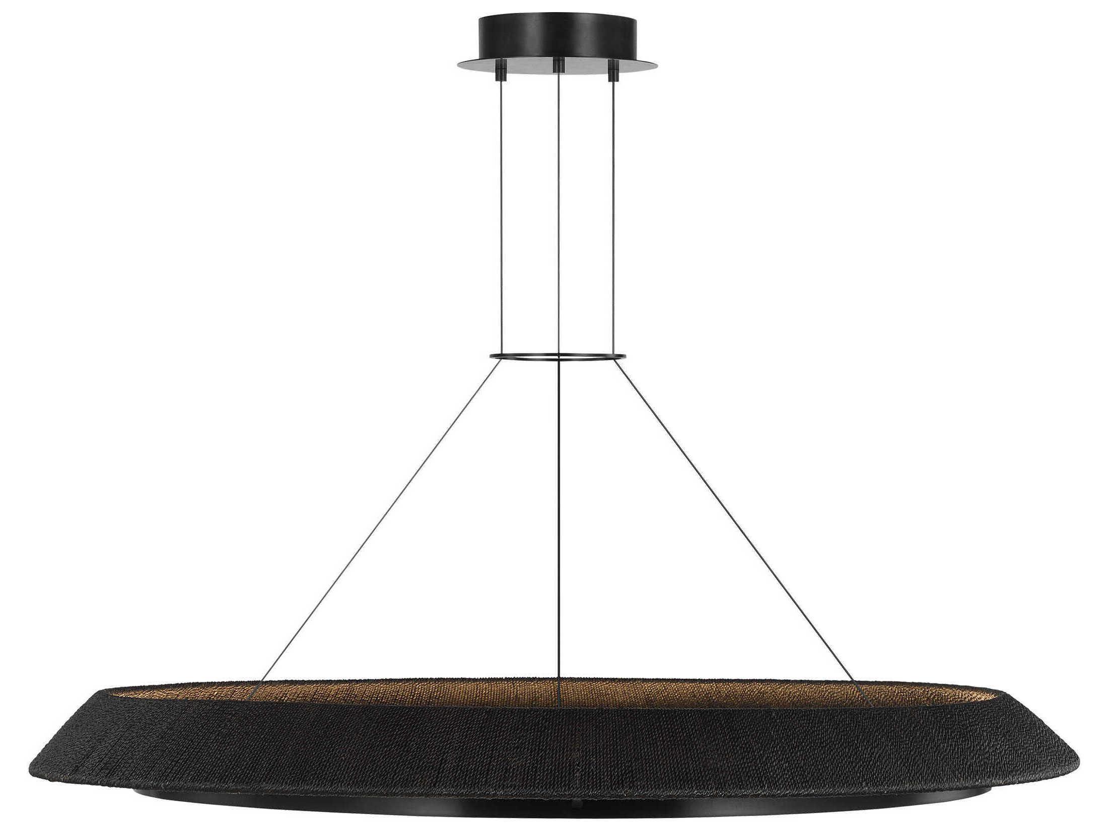 Visual Comfort Modern Noa 1-Light Hand Rubbed Antique Brass Washed Black Pendant