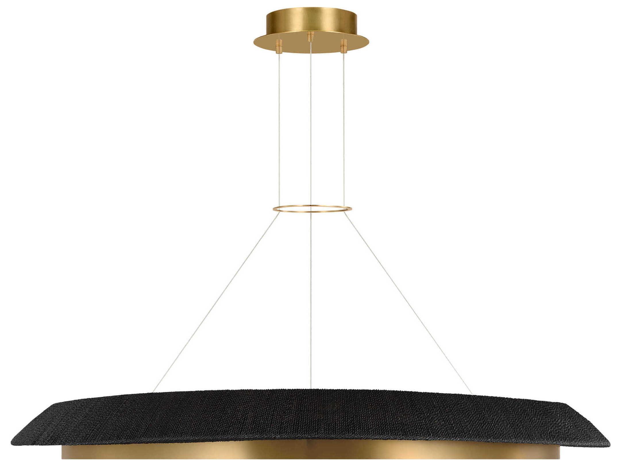 Visual Comfort Modern Noa 1-Light Hand Rubbed Antique Brass Washed Black Pendant