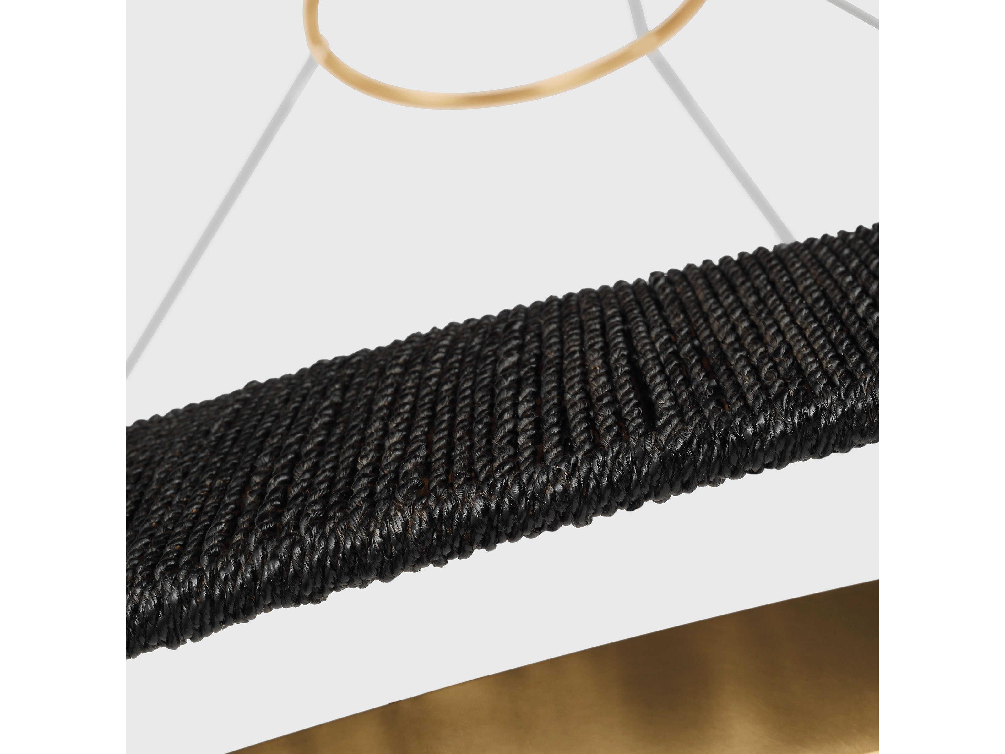 Visual Comfort Modern Noa 1-Light Hand Rubbed Antique Brass Washed Black Pendant