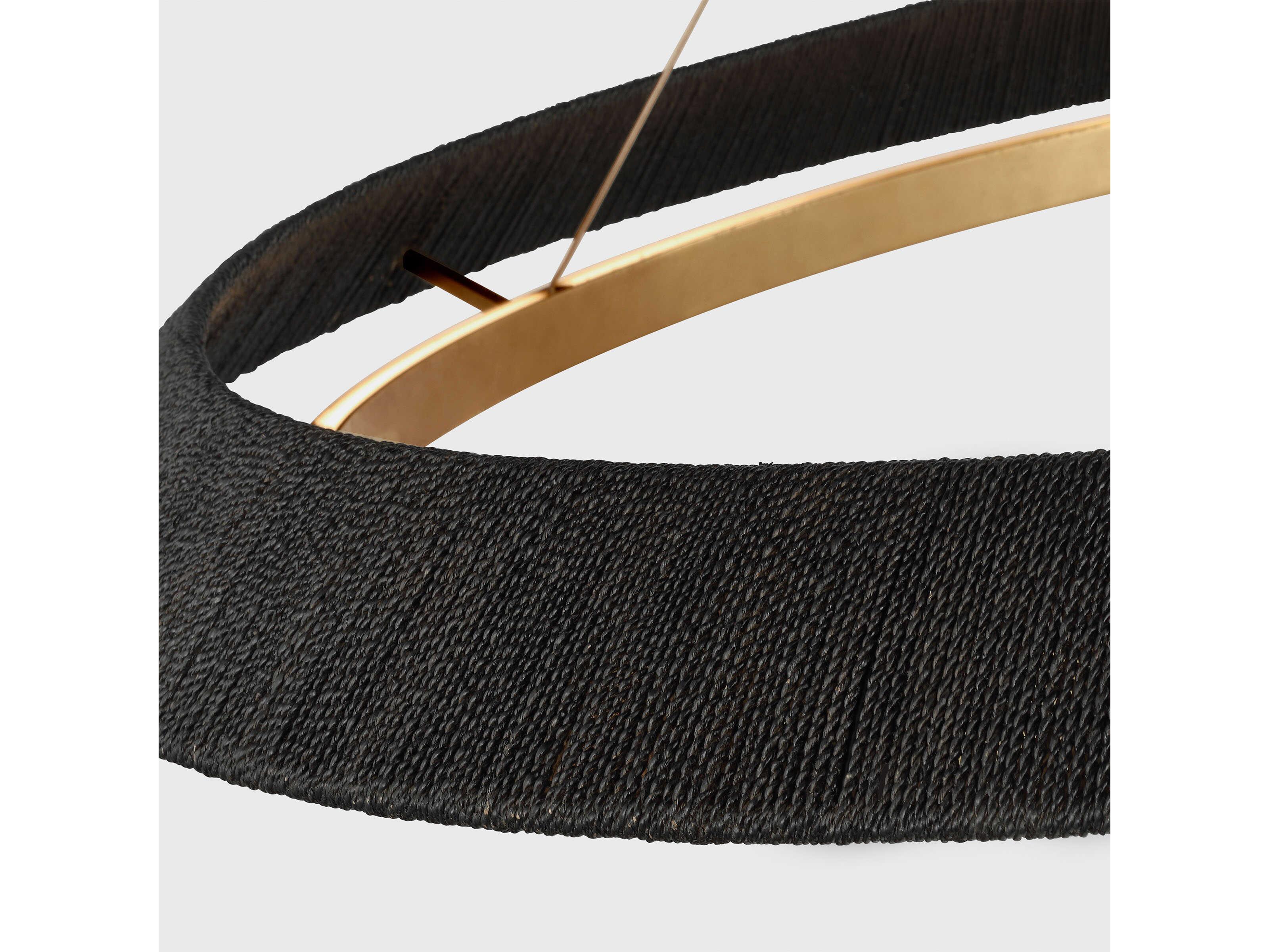 Visual Comfort Modern Noa 1-Light Hand Rubbed Antique Brass Washed Black Pendant