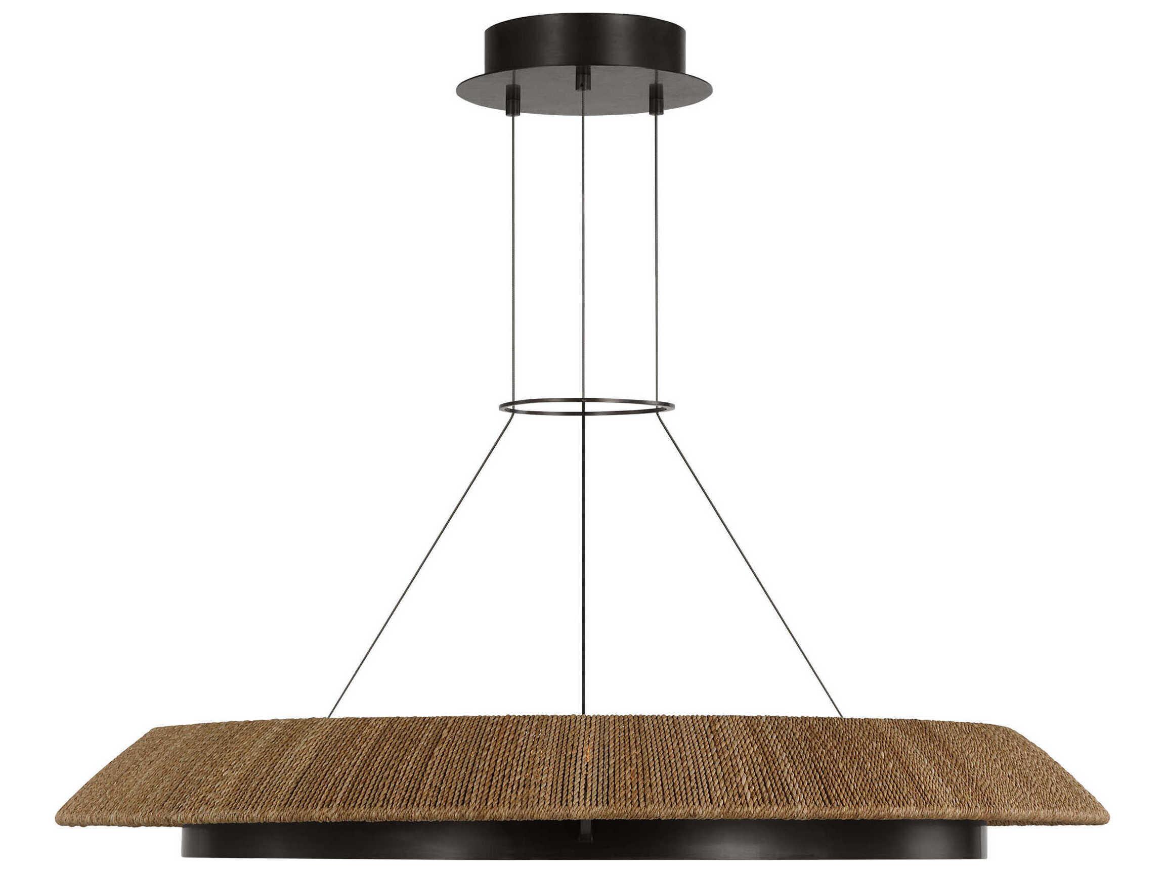 Visual Comfort Modern Noa 1-Light Bronze Natural Pendant