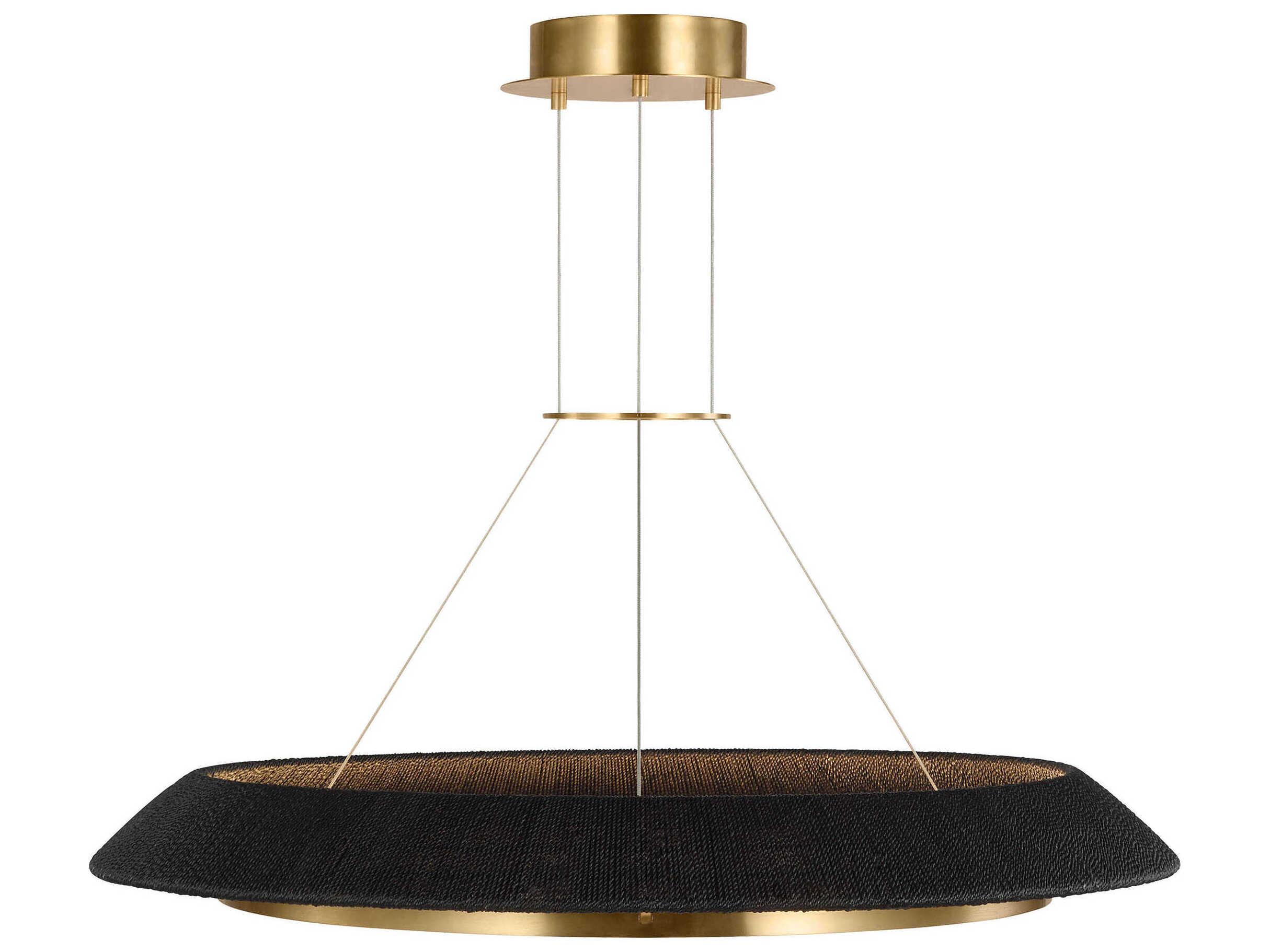 Visual Comfort Modern Noa 1-Light Hand Rubbed Antique Brass Washed Black Pendant