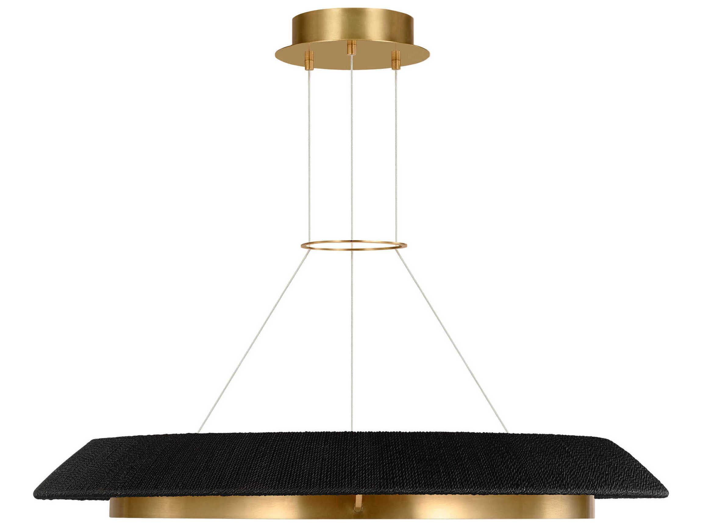 Visual Comfort Modern Noa 1-Light Hand Rubbed Antique Brass Washed Black Pendant