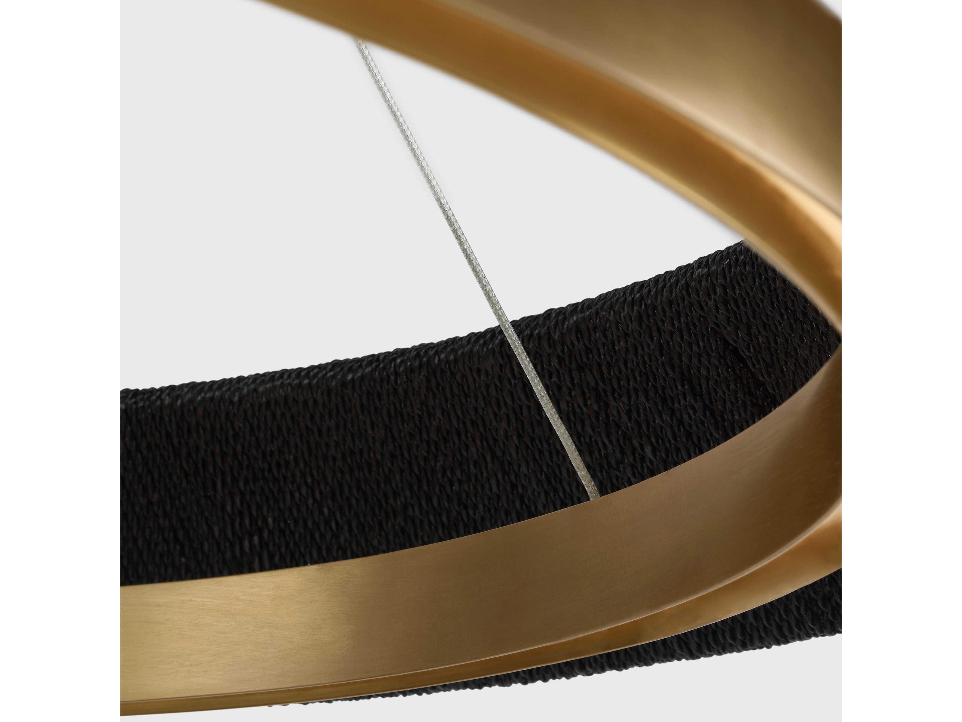 Visual Comfort Modern Noa 1-Light Hand Rubbed Antique Brass Washed Black Pendant