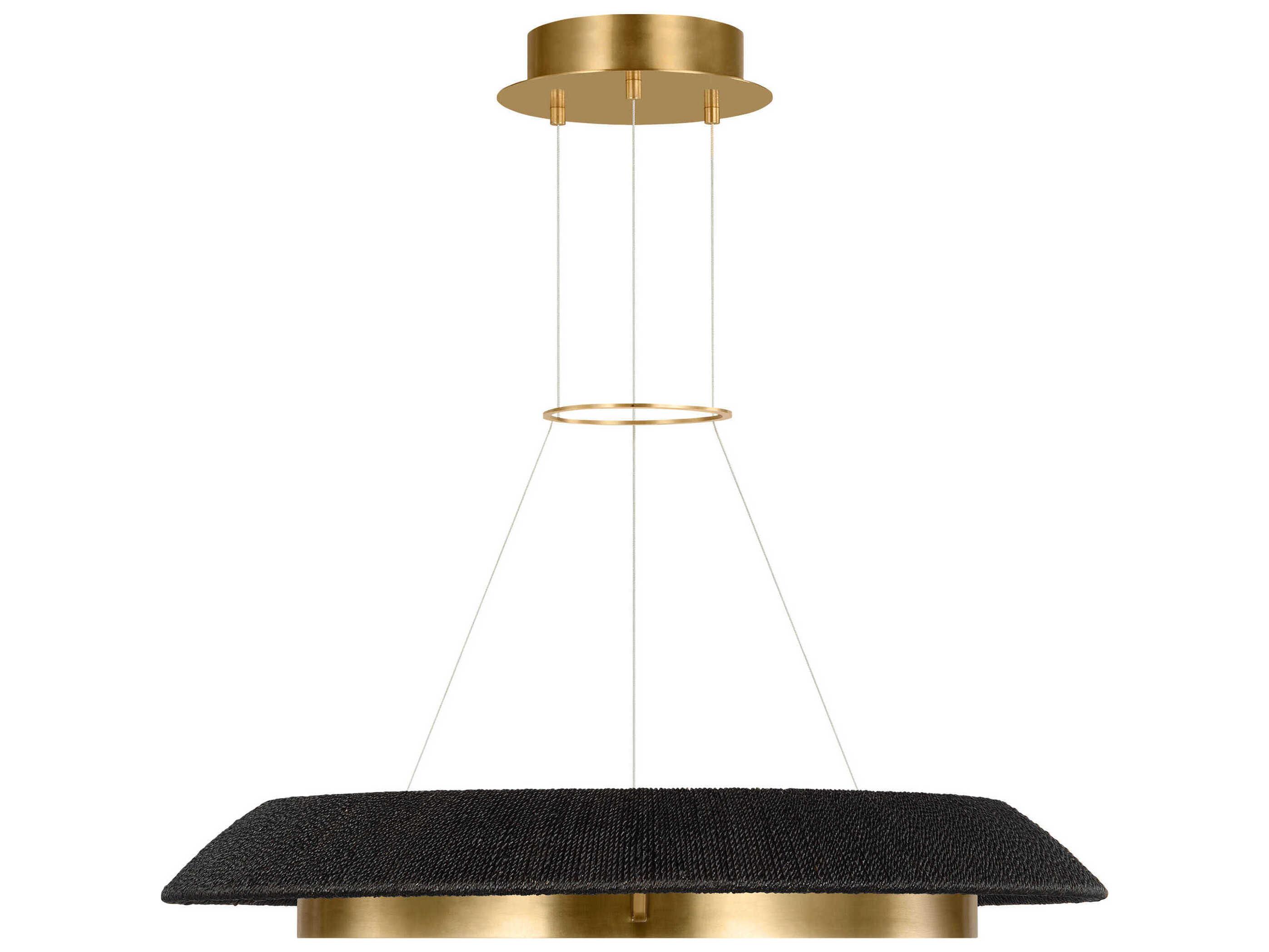 Visual Comfort Modern Noa 1-Light Hand Rubbed Antique Brass Washed Black Pendant