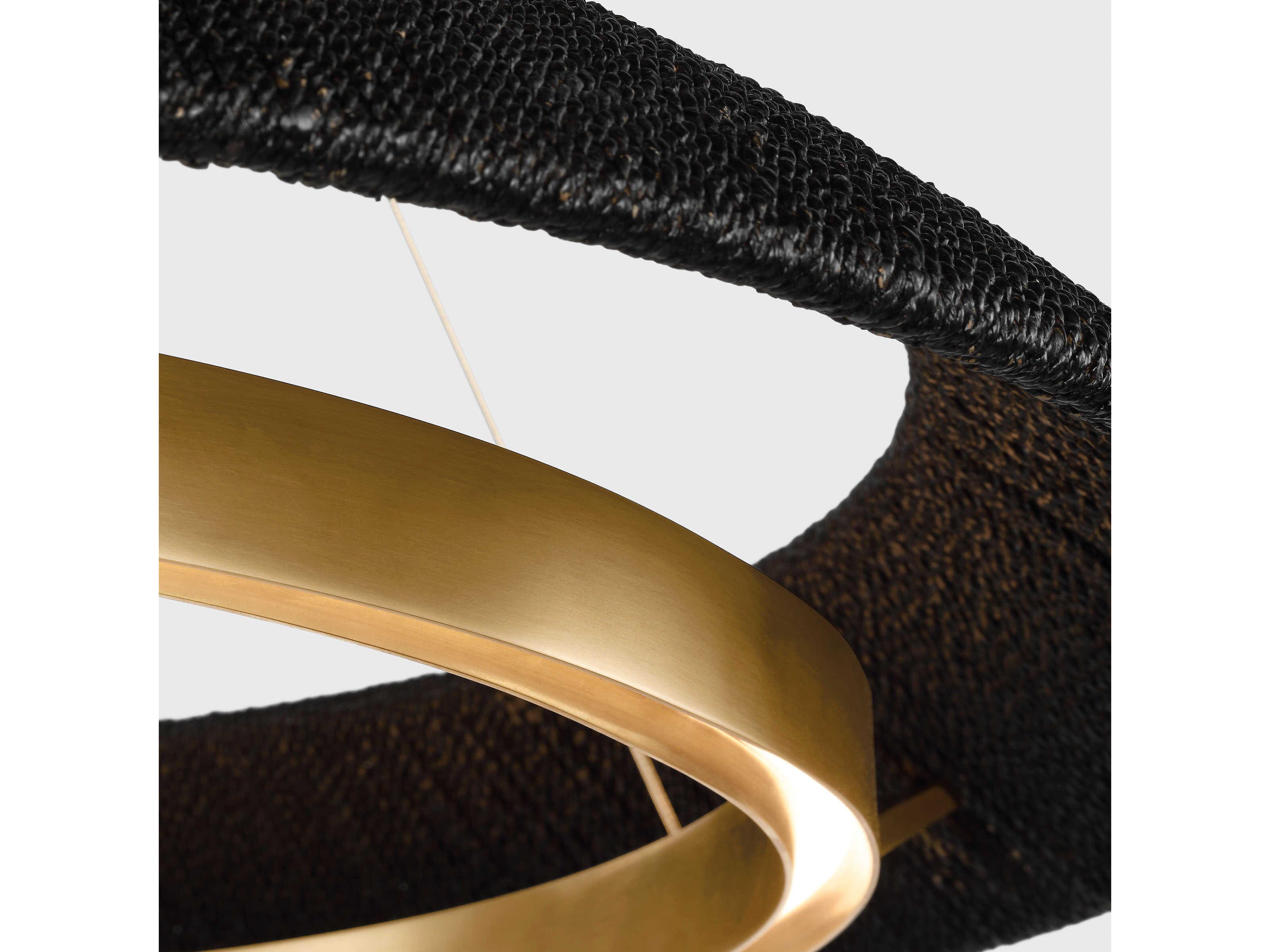 Visual Comfort Modern Noa 1-Light Hand Rubbed Antique Brass Washed Black Pendant