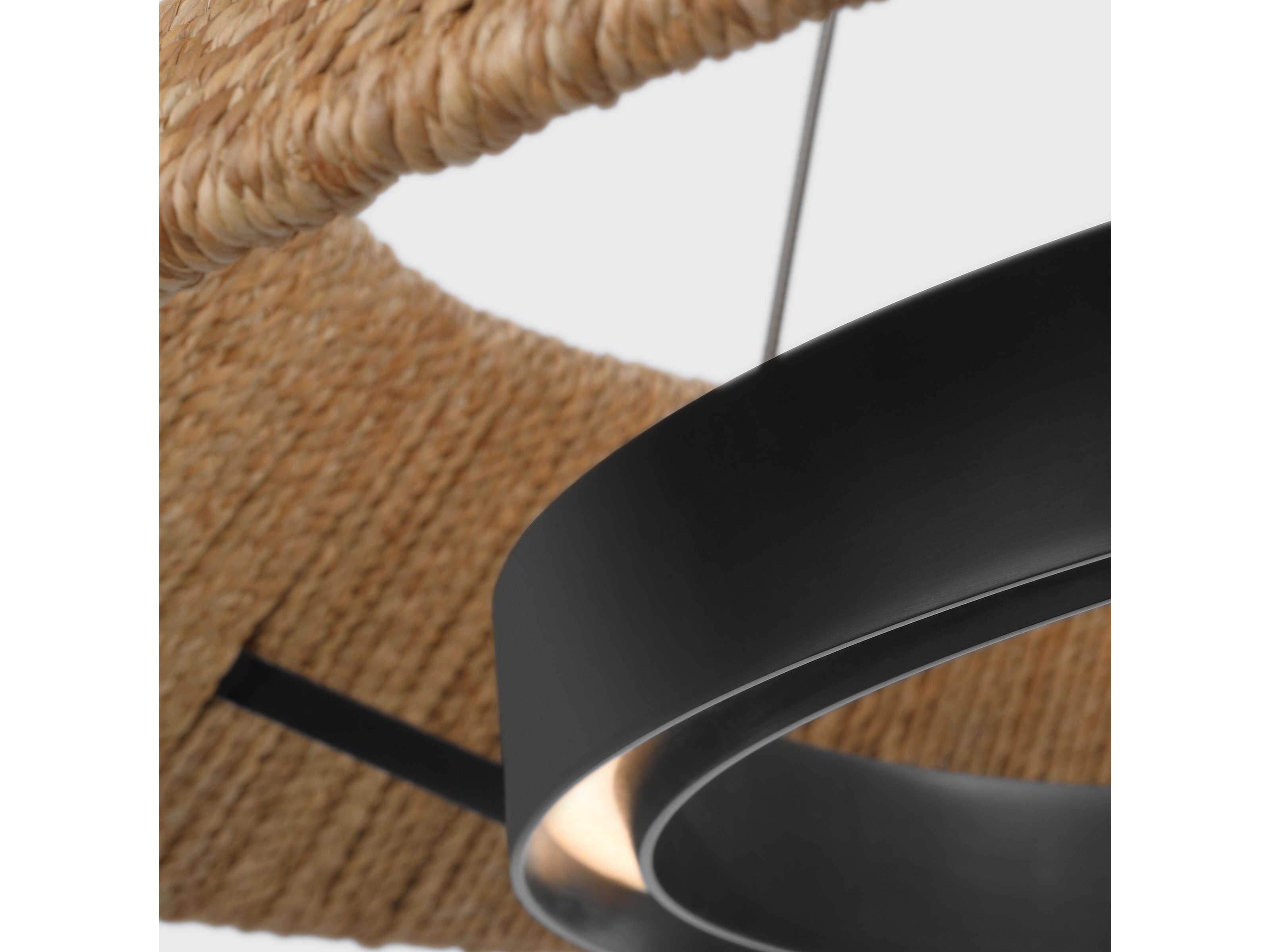 Visual Comfort Modern Noa 1-Light Bronze Natural Pendant