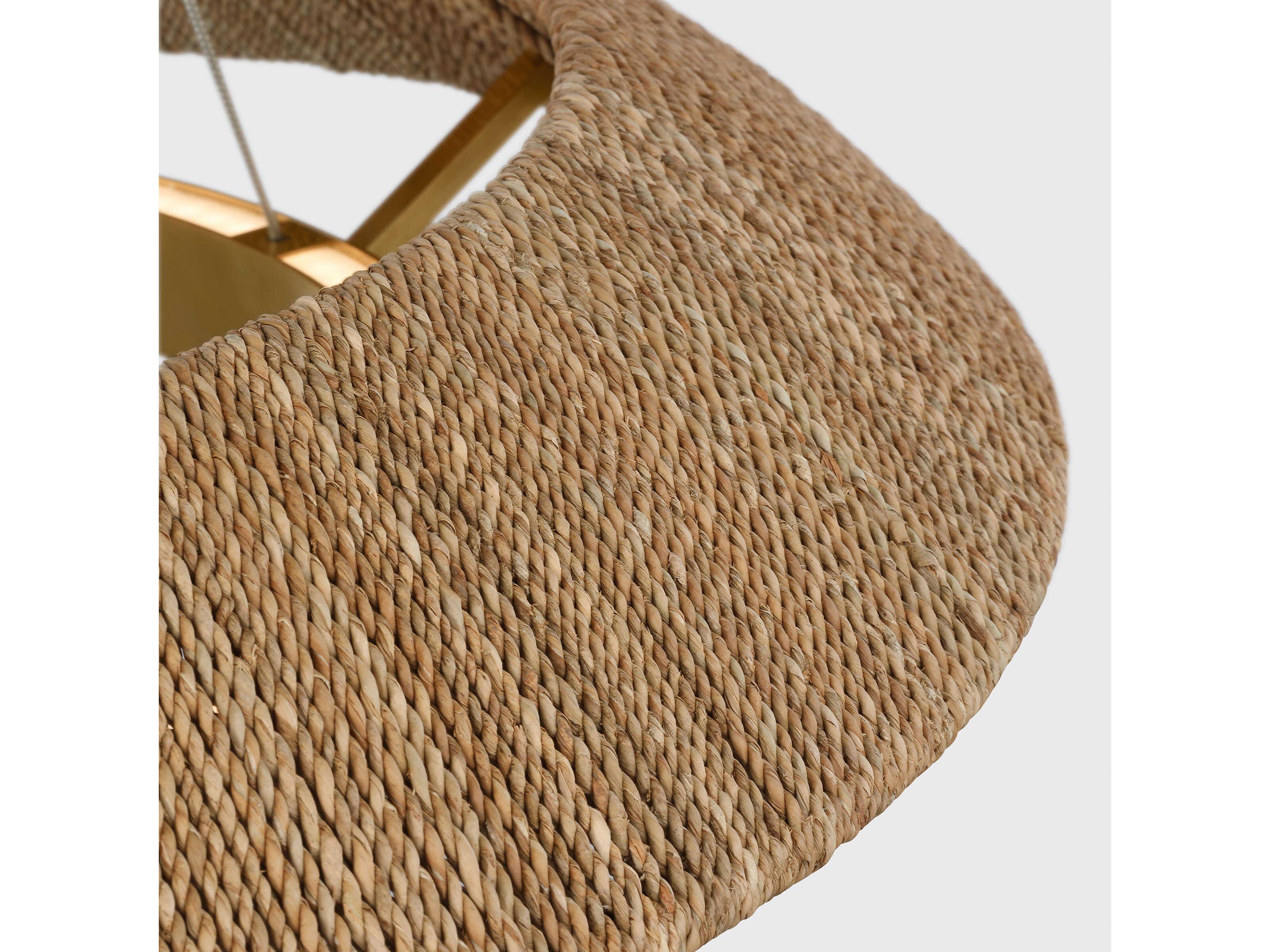 Visual Comfort Modern Noa 1-Light Hand Rubbed Antique Brass Natural Pendant