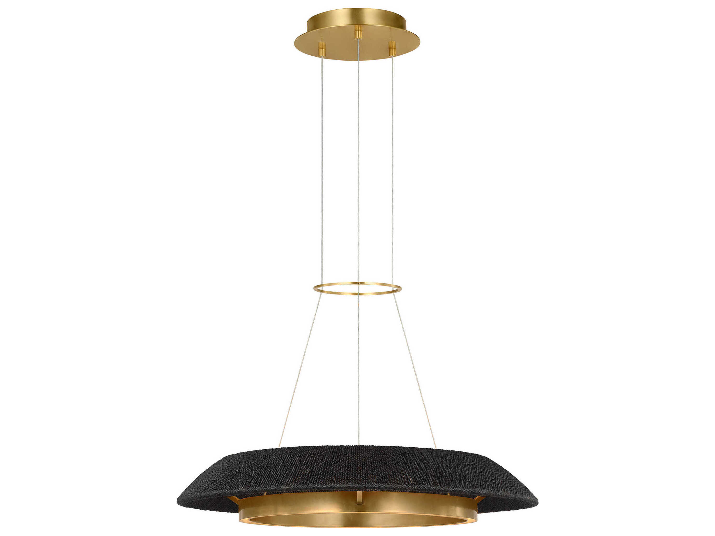 Visual Comfort Modern Noa 1-Light Hand Rubbed Antique Brass Washed Black Pendant