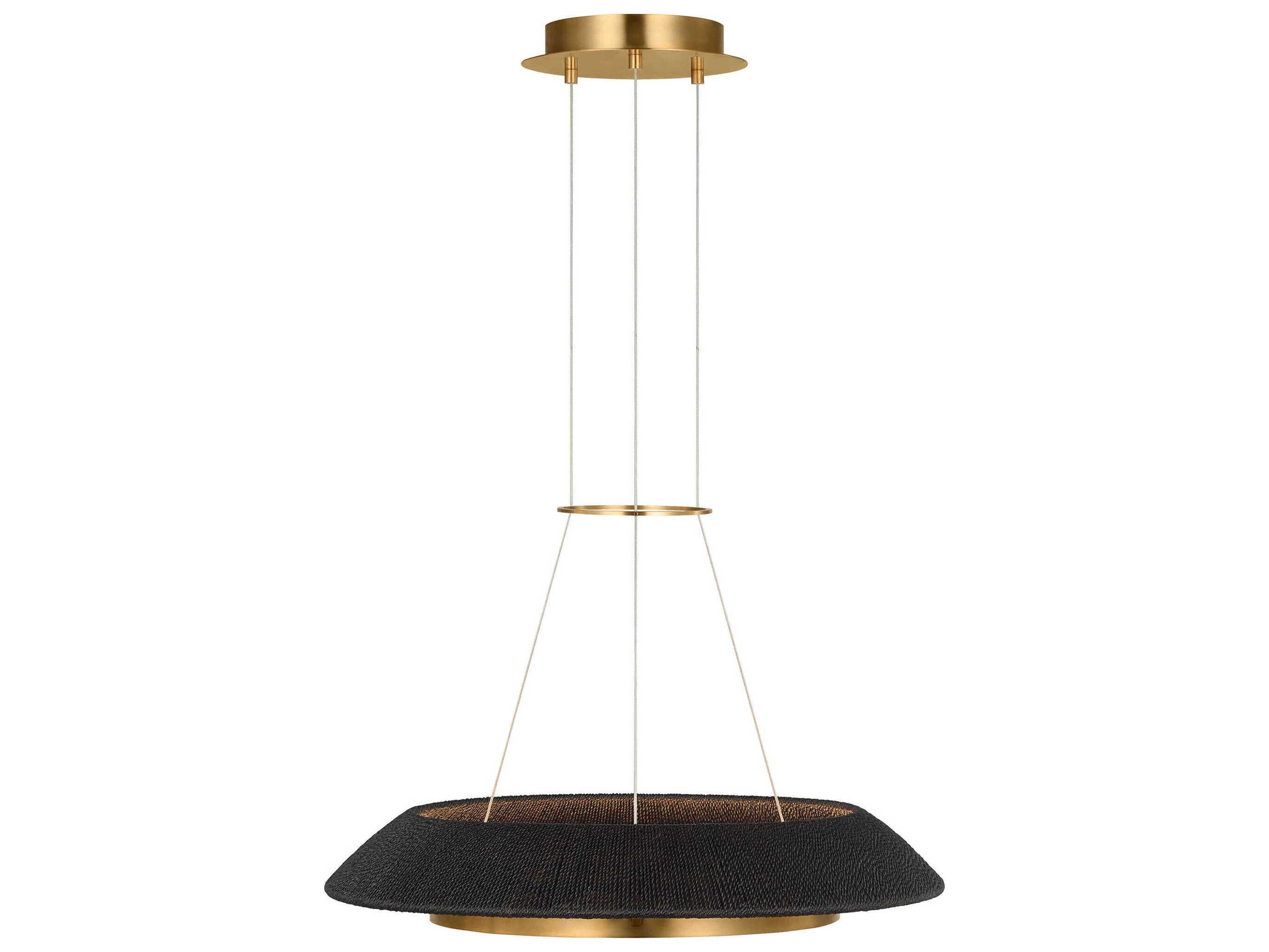 Visual Comfort Modern Noa 1-Light Hand Rubbed Antique Brass Washed Black Pendant