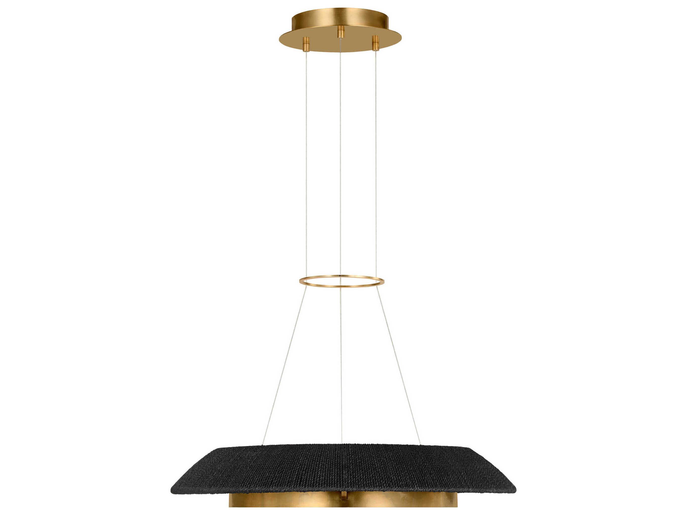 Visual Comfort Modern Noa 1-Light Hand Rubbed Antique Brass Washed Black Pendant