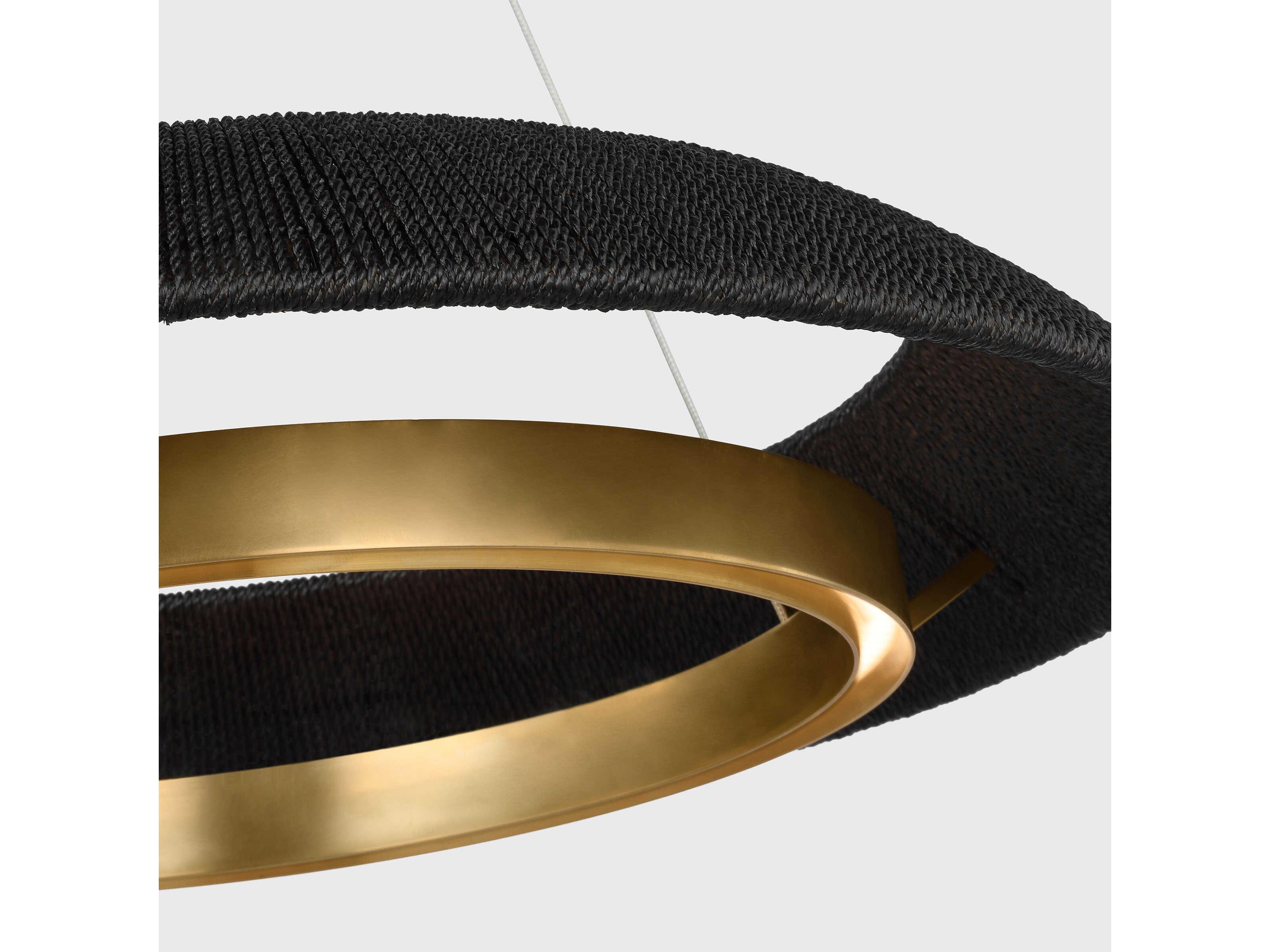 Visual Comfort Modern Noa 1-Light Hand Rubbed Antique Brass Washed Black Pendant