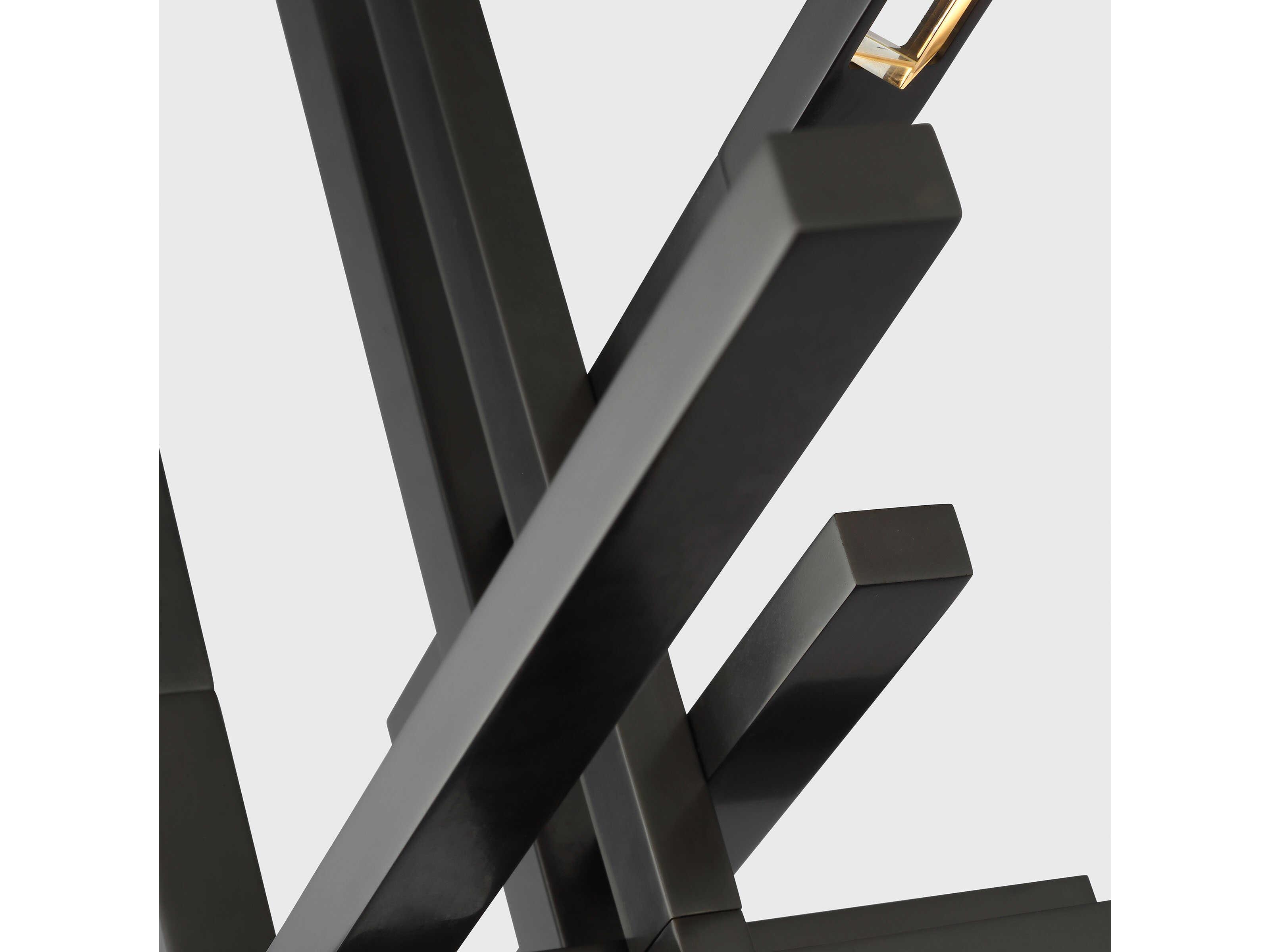 Visual Comfort Modern Cityscape 6-Light Bronze Geometric Linear Chandelier