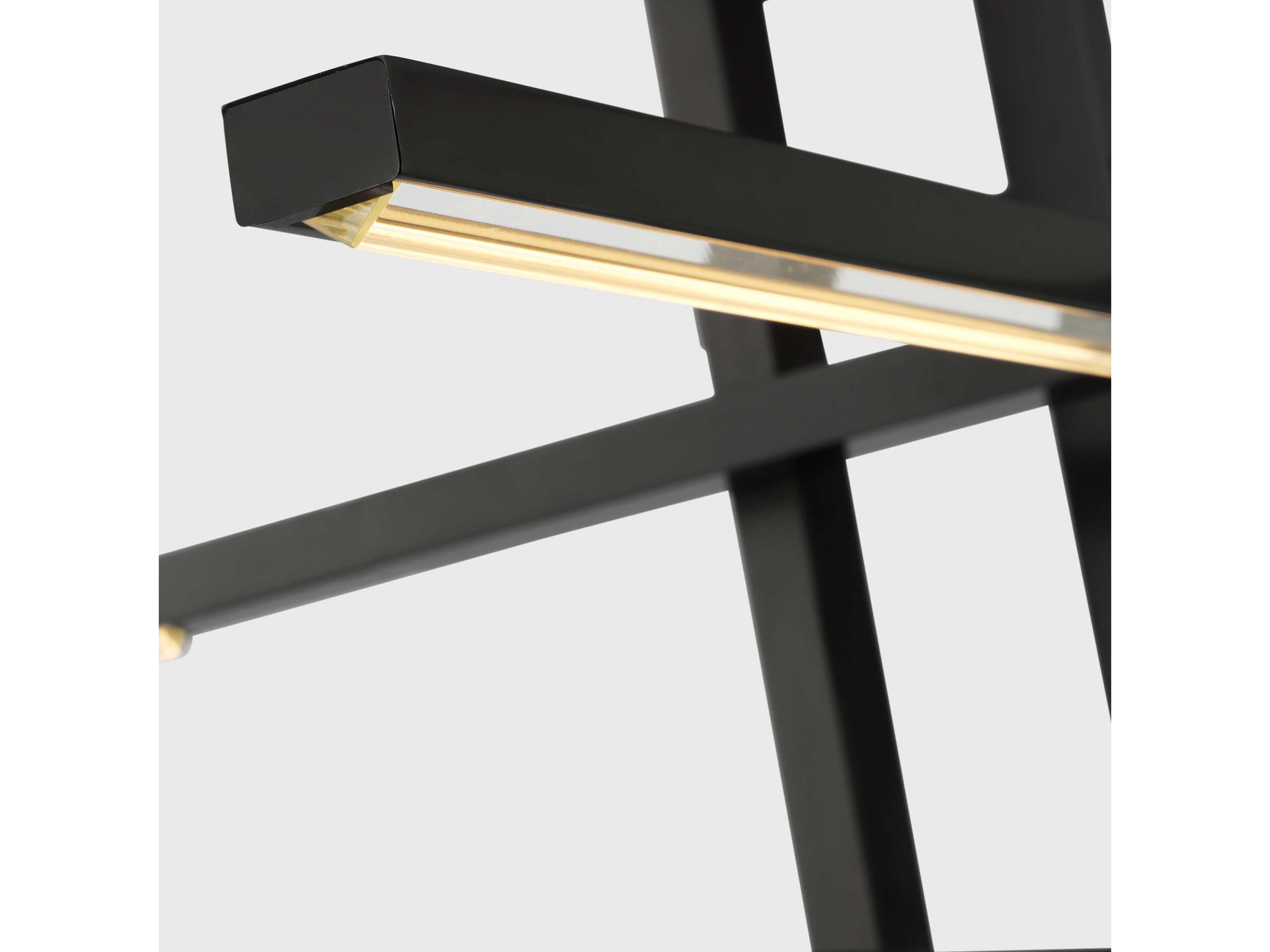 Visual Comfort Modern Cityscape 6-Light Bronze Geometric Linear Chandelier