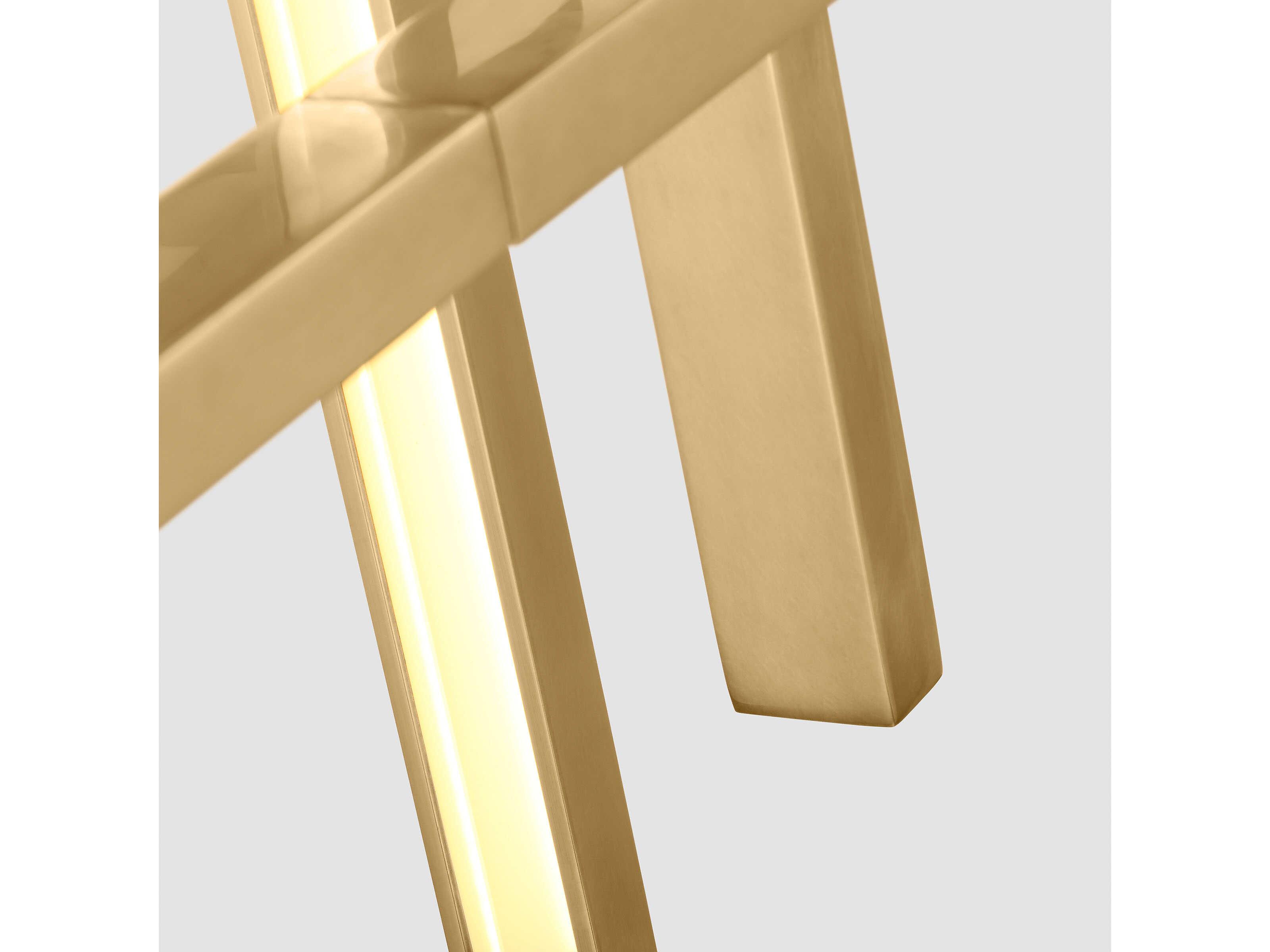 Visual Comfort Modern Cityscape 6-Light Hand Rubbed Antique Brass Geometric Linear Chandelier