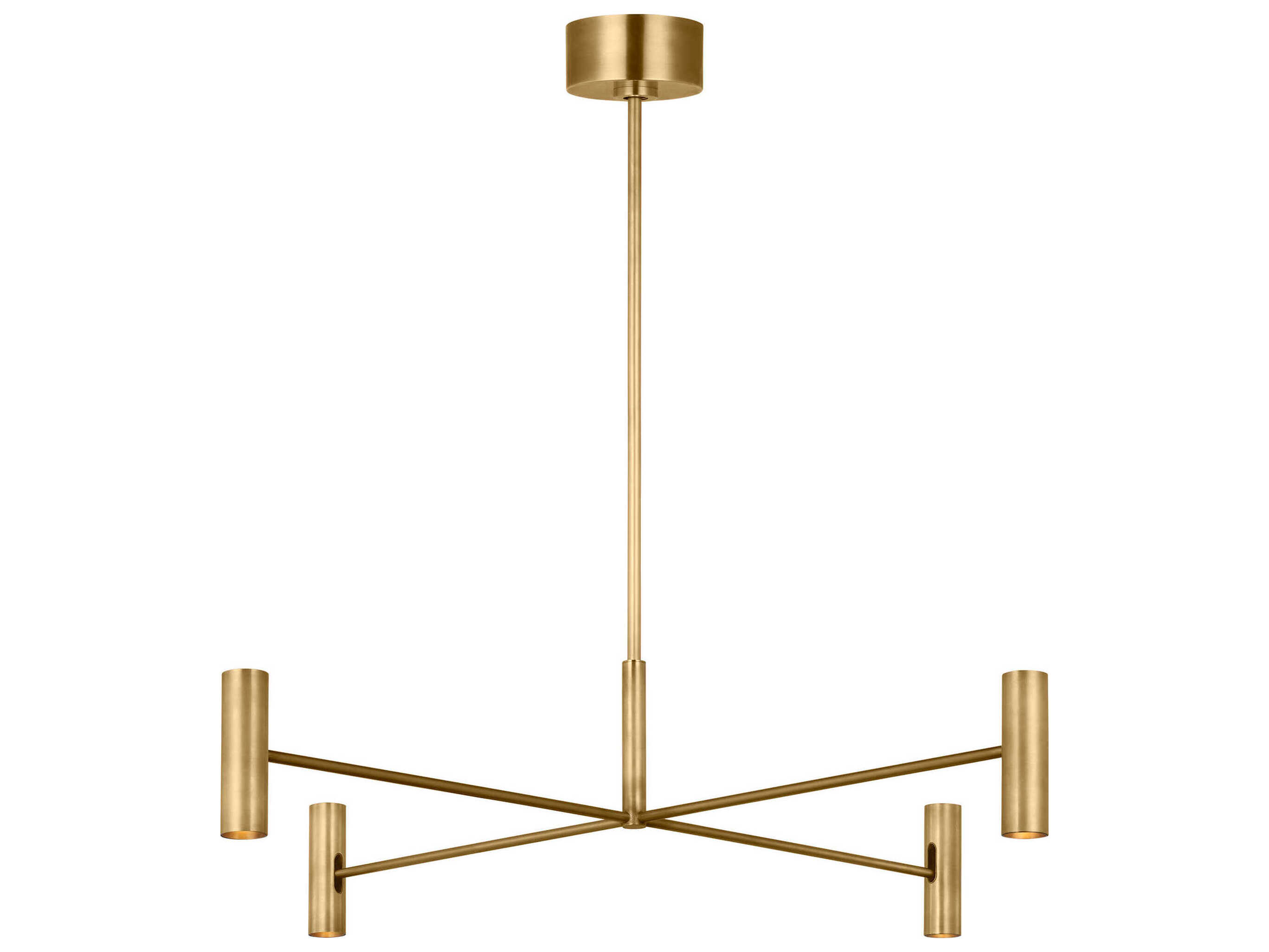 Visual Comfort Modern Ponte 8-Light Hand Rubbed Antique Brass Cylinder Chandelier