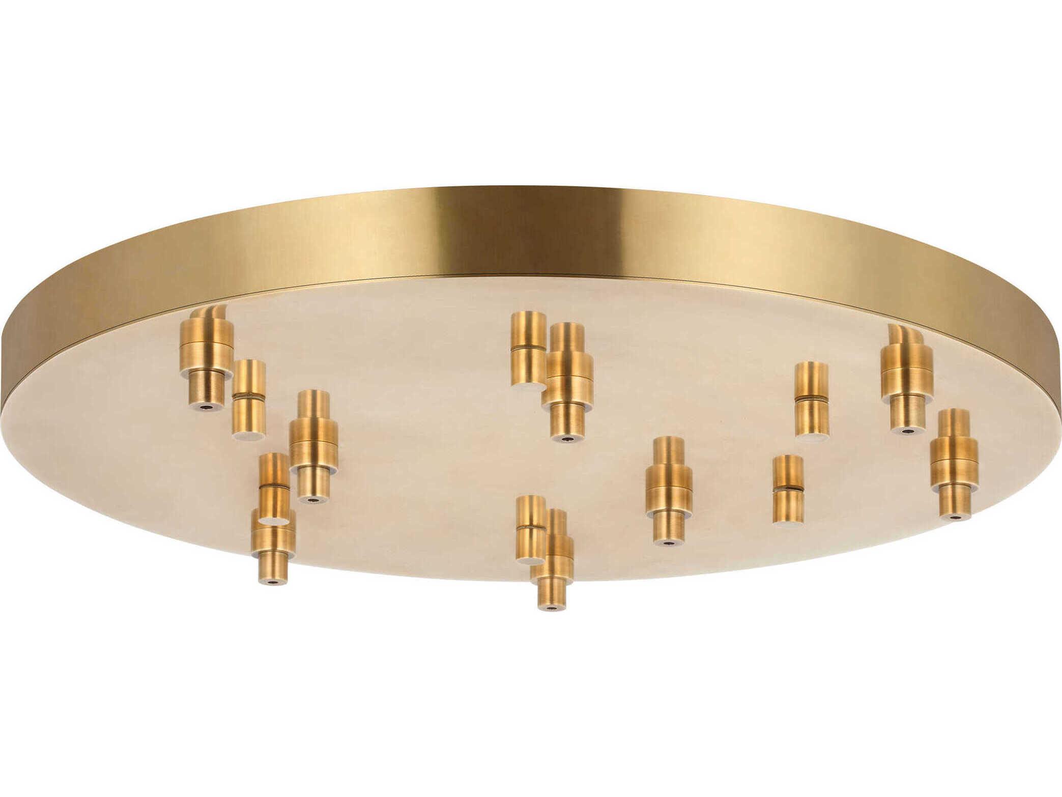 Visual Comfort Modern Multiport Hand Rubbed Antique Brass 8-Light Mount
