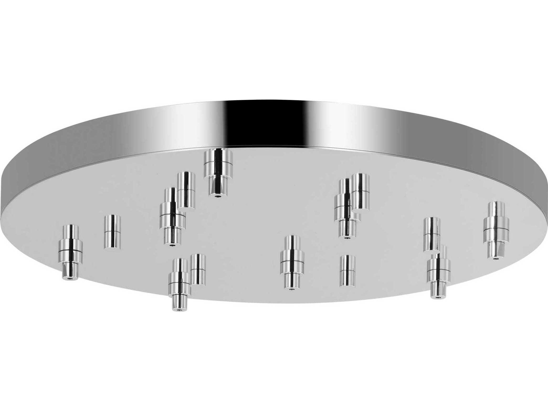 Visual Comfort Modern Multiport Polished Nickel 8-Light Mount