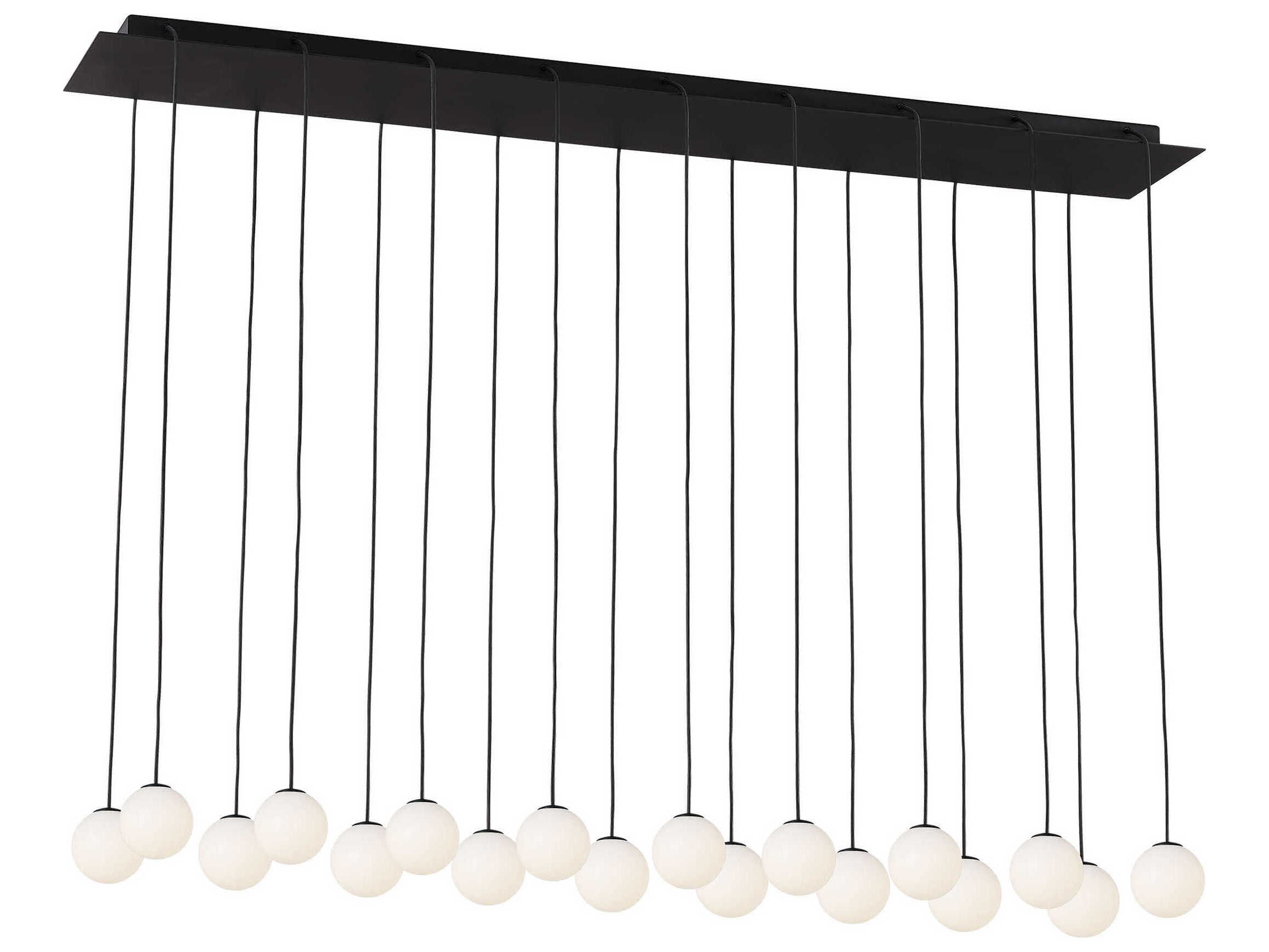 Visual Comfort Modern Orbet 18-Light Nightshade Black Globe Island Pendant