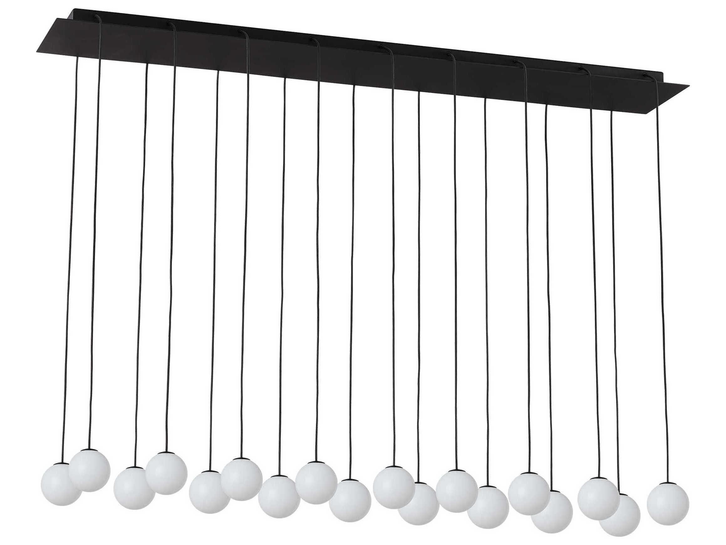 Visual Comfort Modern Orbet 18-Light Nightshade Black Globe Island Pendant
