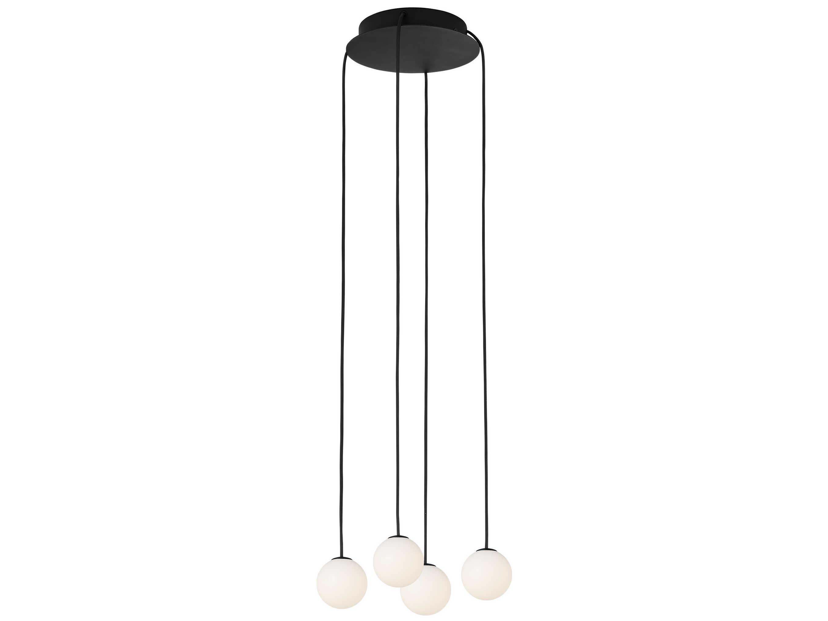 Visual Comfort Modern Orbet 4-Light Nightshade Black Globe Mini Pendant