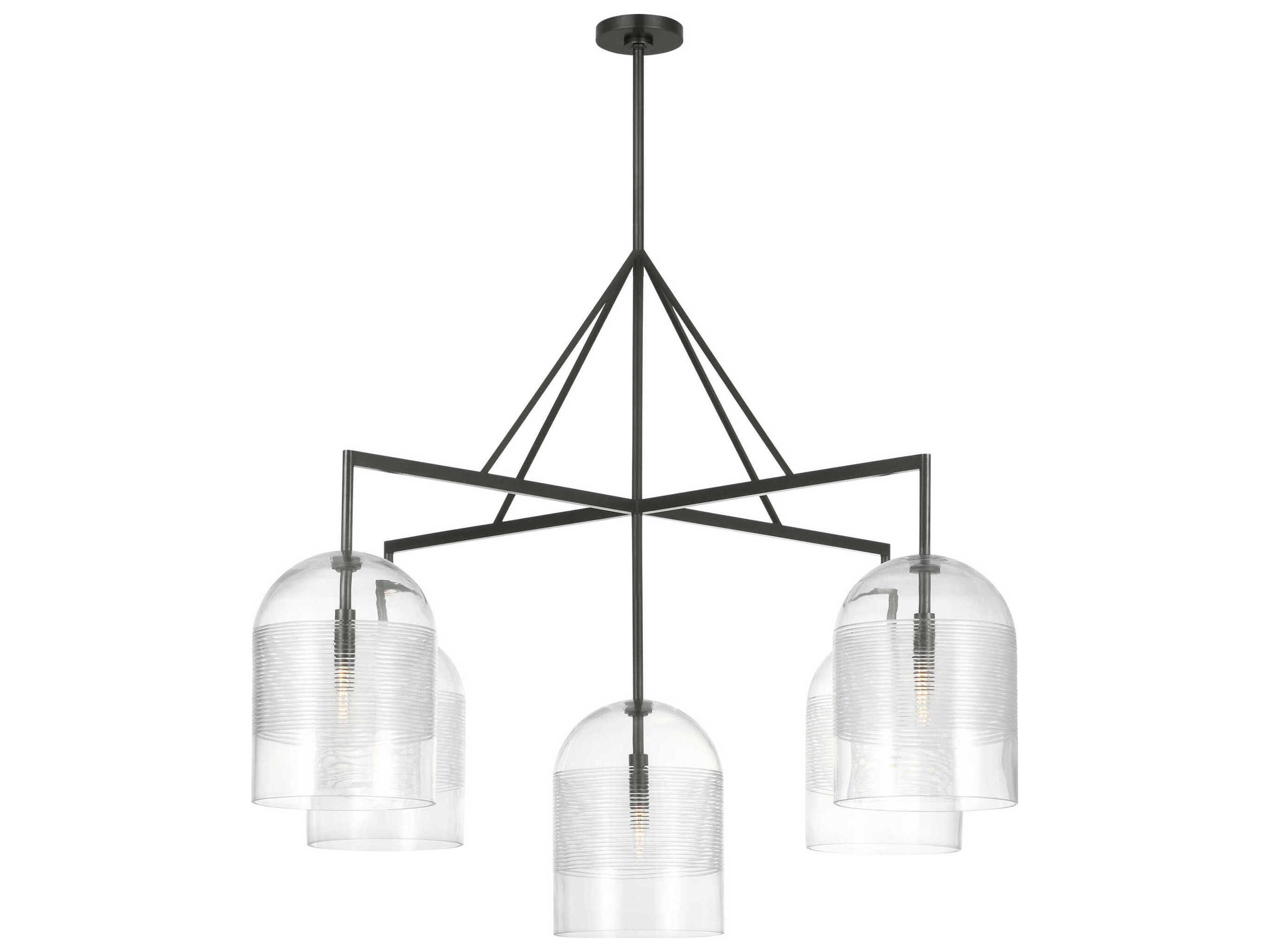 Visual Comfort Modern Leano 5-Light Bronze Candelabra Chandelier