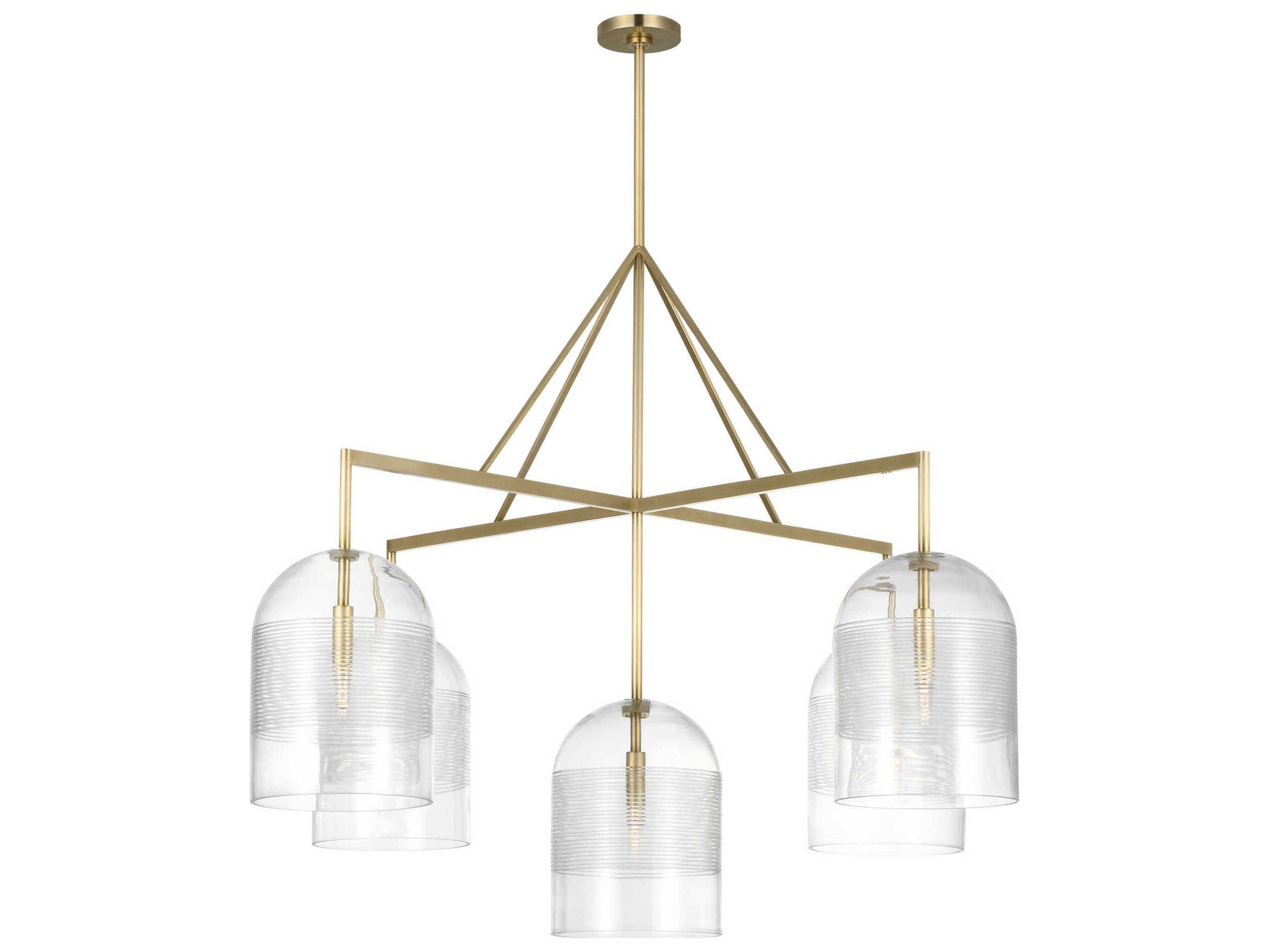Visual Comfort Modern Leano 5-Light Brass Candelabra Chandelier