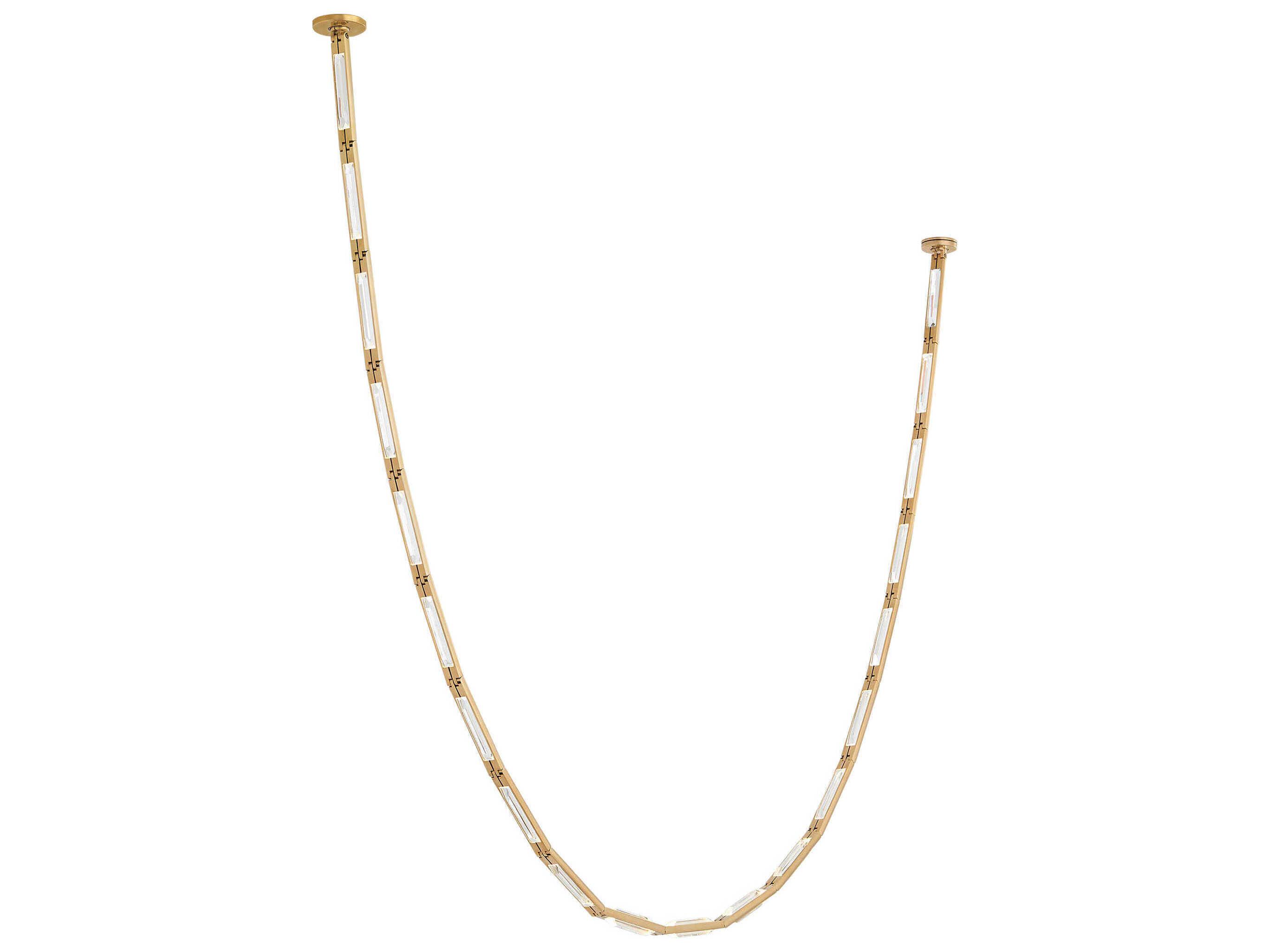 Visual Comfort Modern Catena 20-Light Hand Rubbed Antique Brass Linear Chandelier