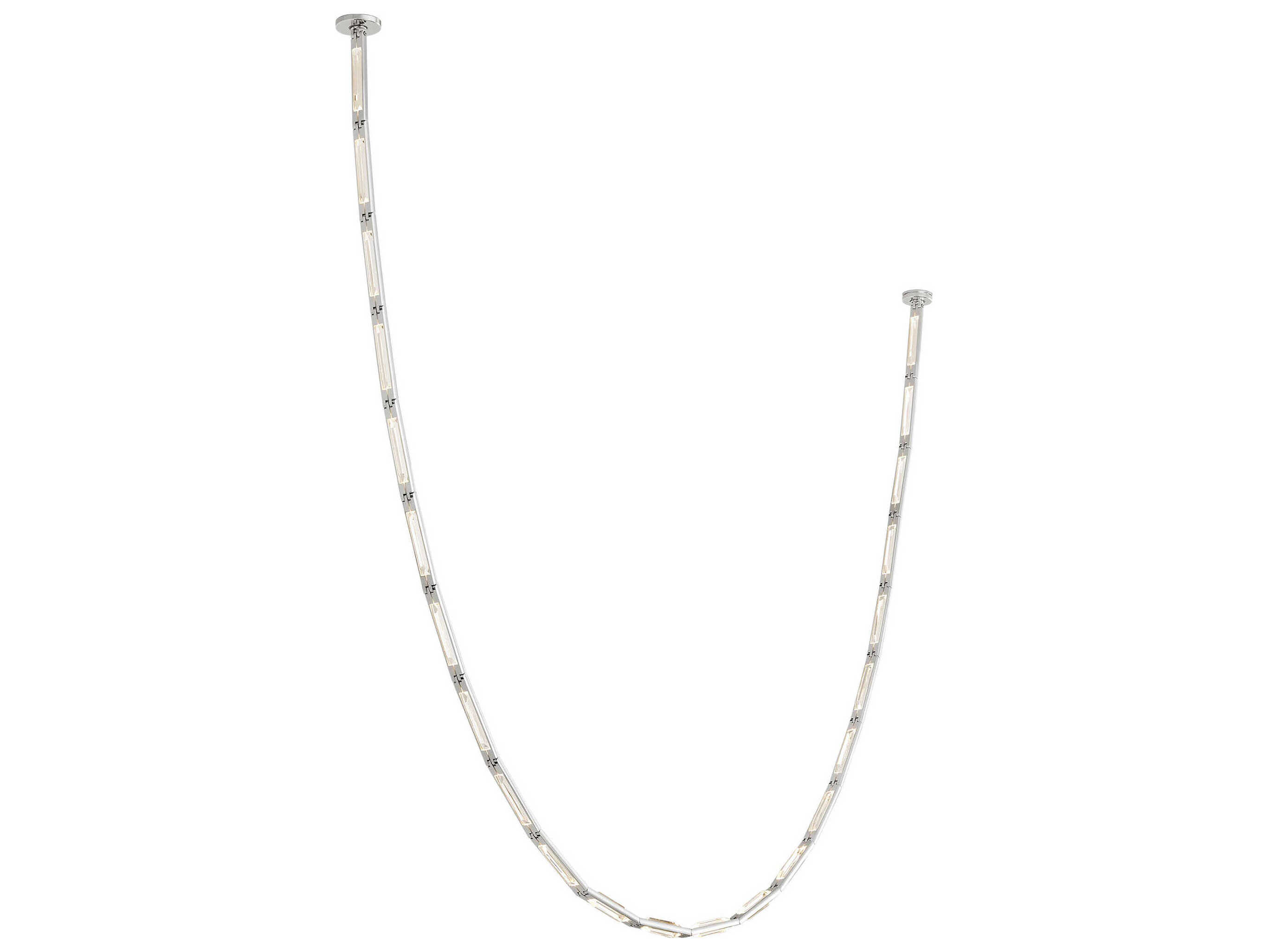 Visual Comfort Modern Catena 23-Light Polished Nickel Linear Chandelier