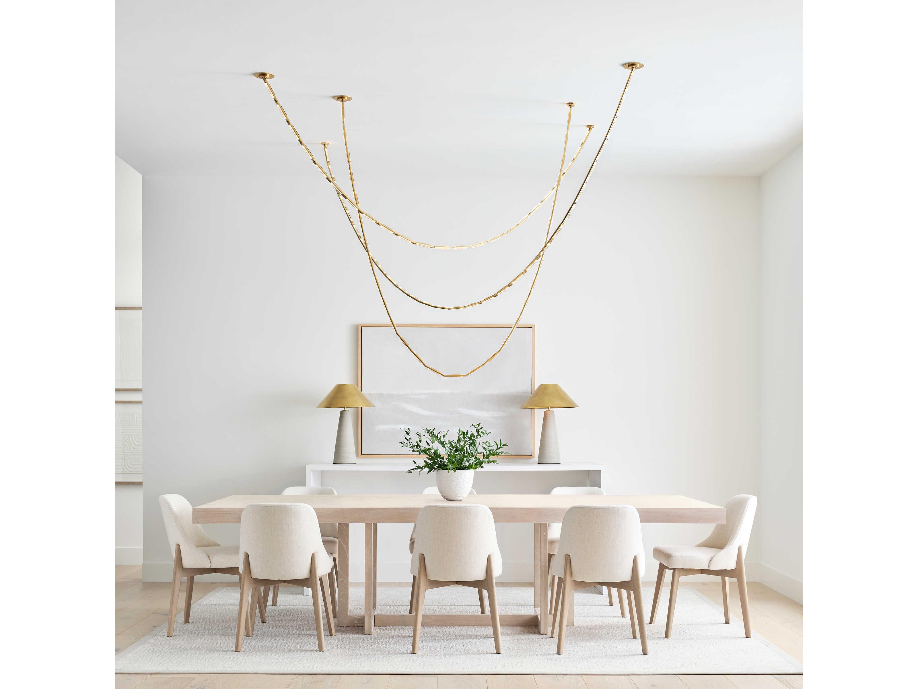 Visual Comfort Modern Catena 47-Light Hand Rubbed Antique Brass Linear Chandelier