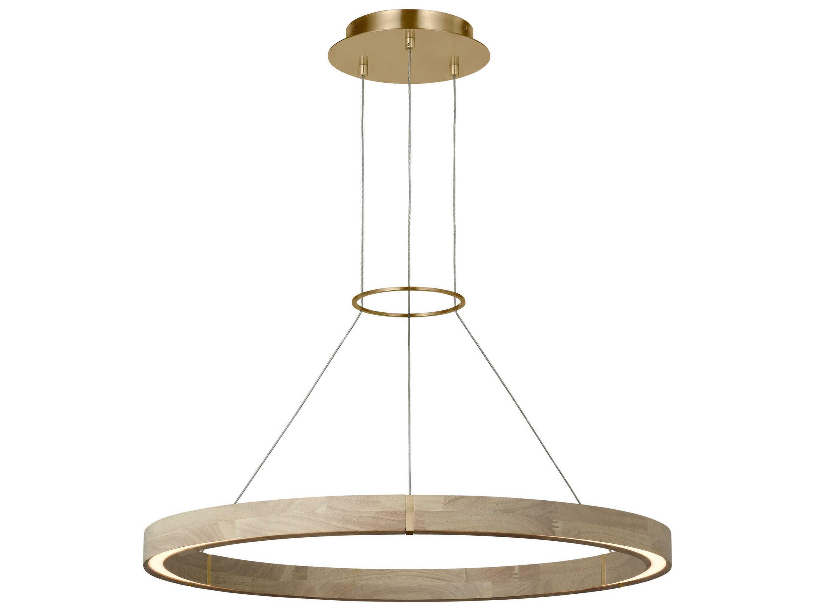 Visual Comfort Modern Ashok 1-Light Hand Rubbed Antique Brass Round Pendant