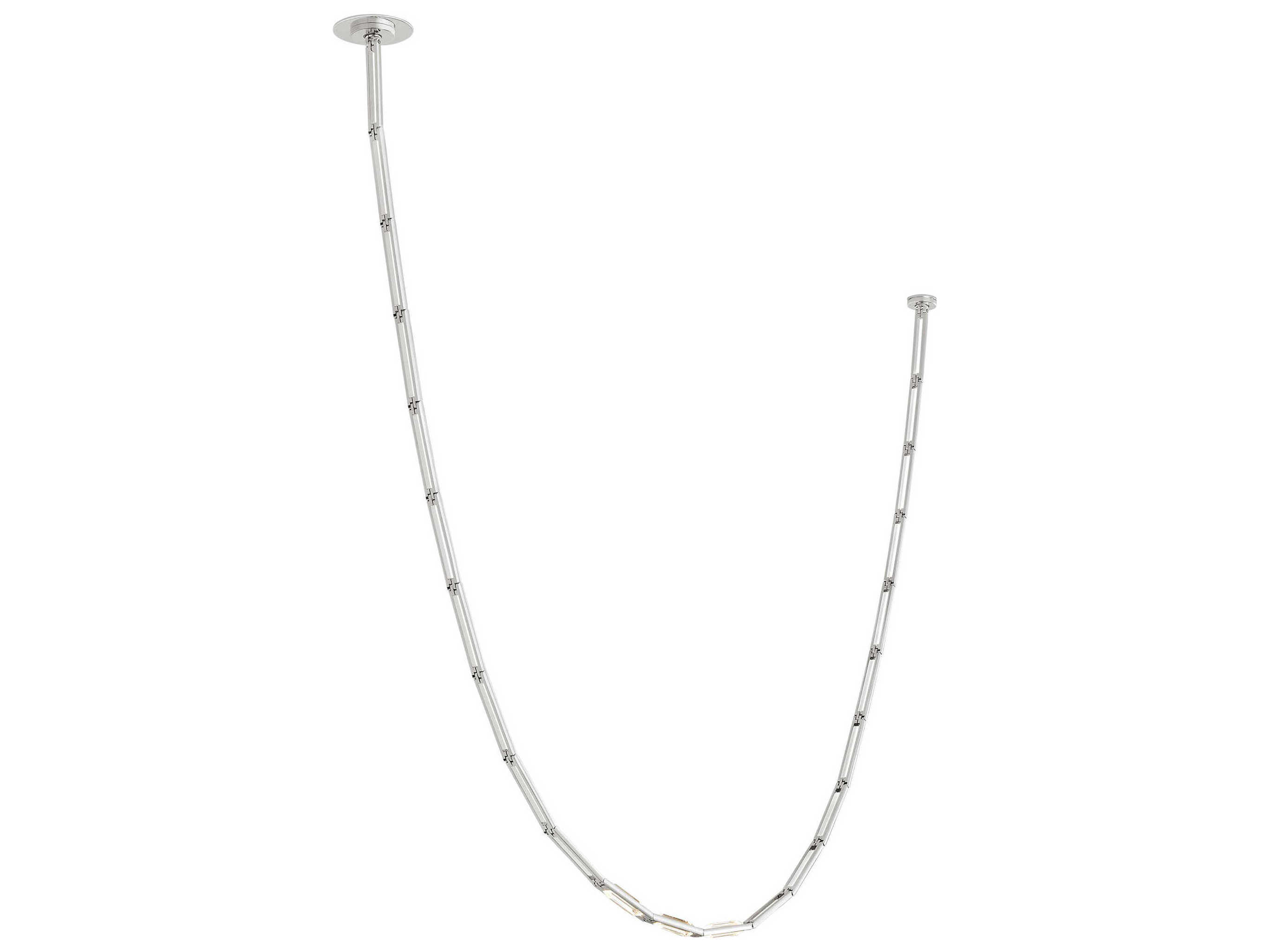 Visual Comfort Modern Catena 3-Light Polished Nickel Linear Chandelier