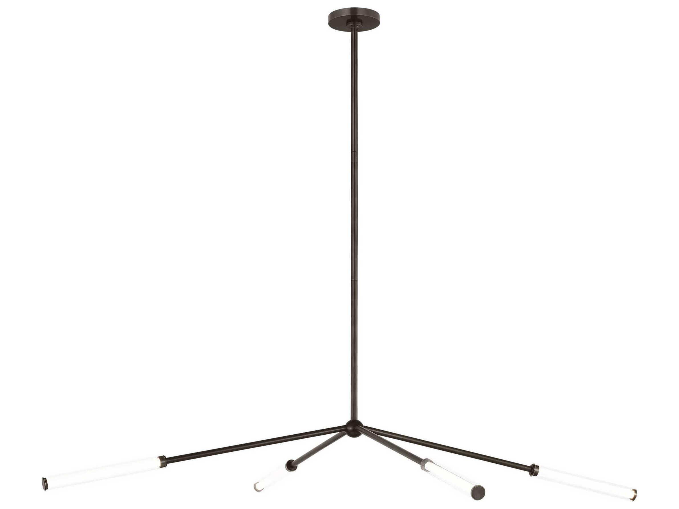 Visual Comfort Modern Poza 4-Light Bronze Linear Chandelier