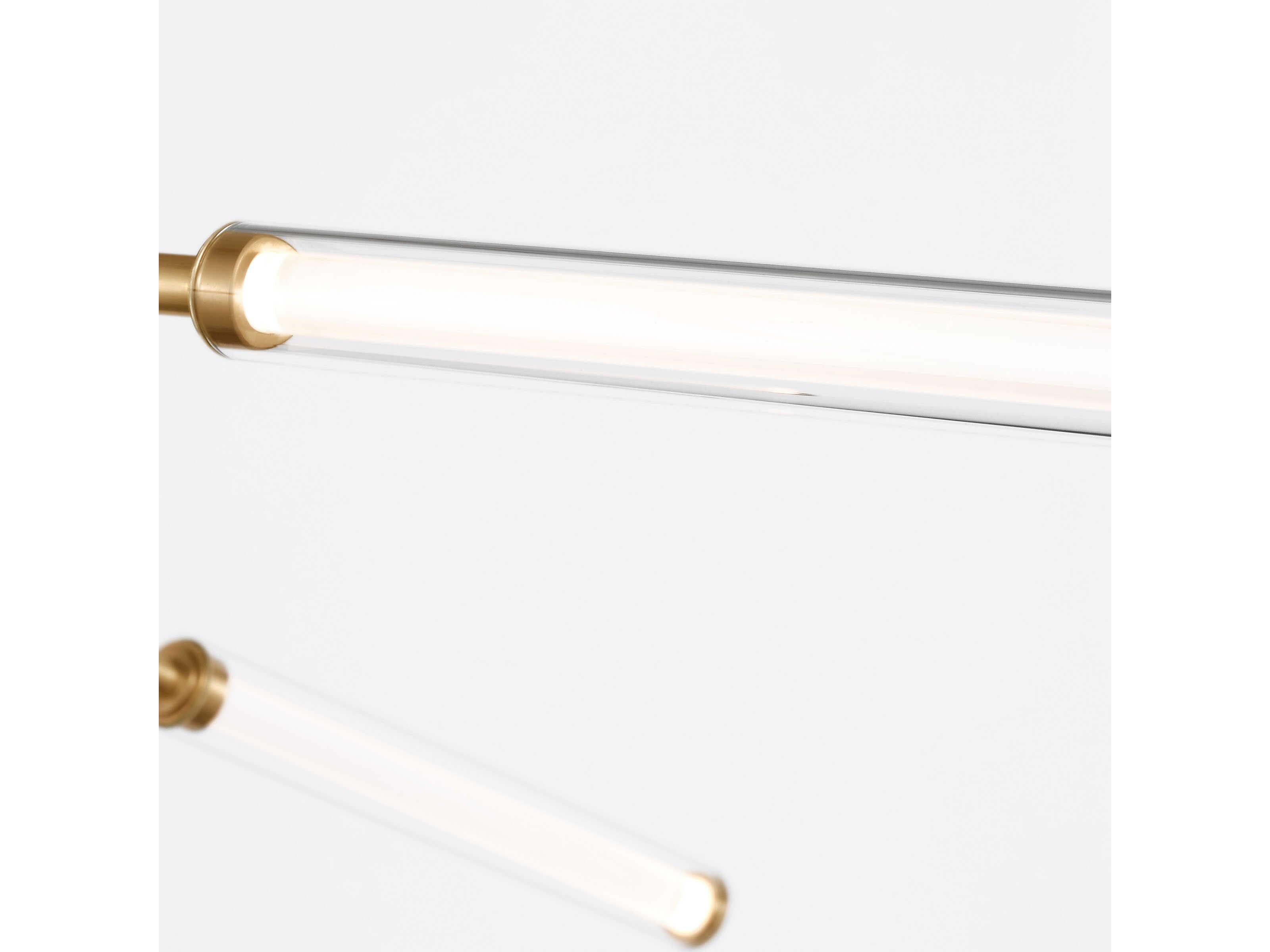Visual Comfort Modern Poza 4-Light Brass Linear Chandelier