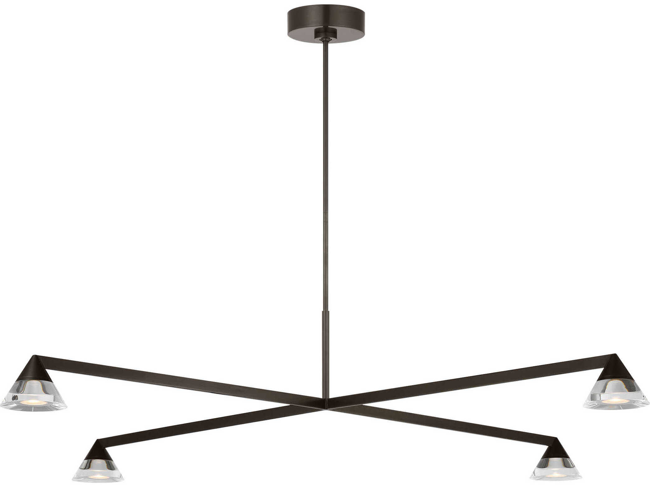 Visual Comfort Modern Midrand 4-Light Bronze Geometric Chandelier