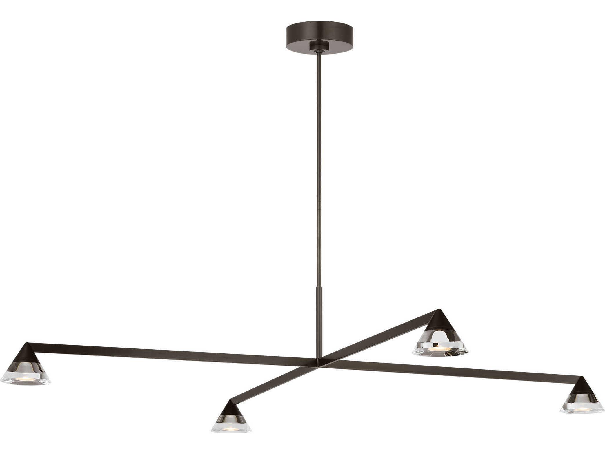 Visual Comfort Modern Midrand 4-Light Bronze Geometric Chandelier