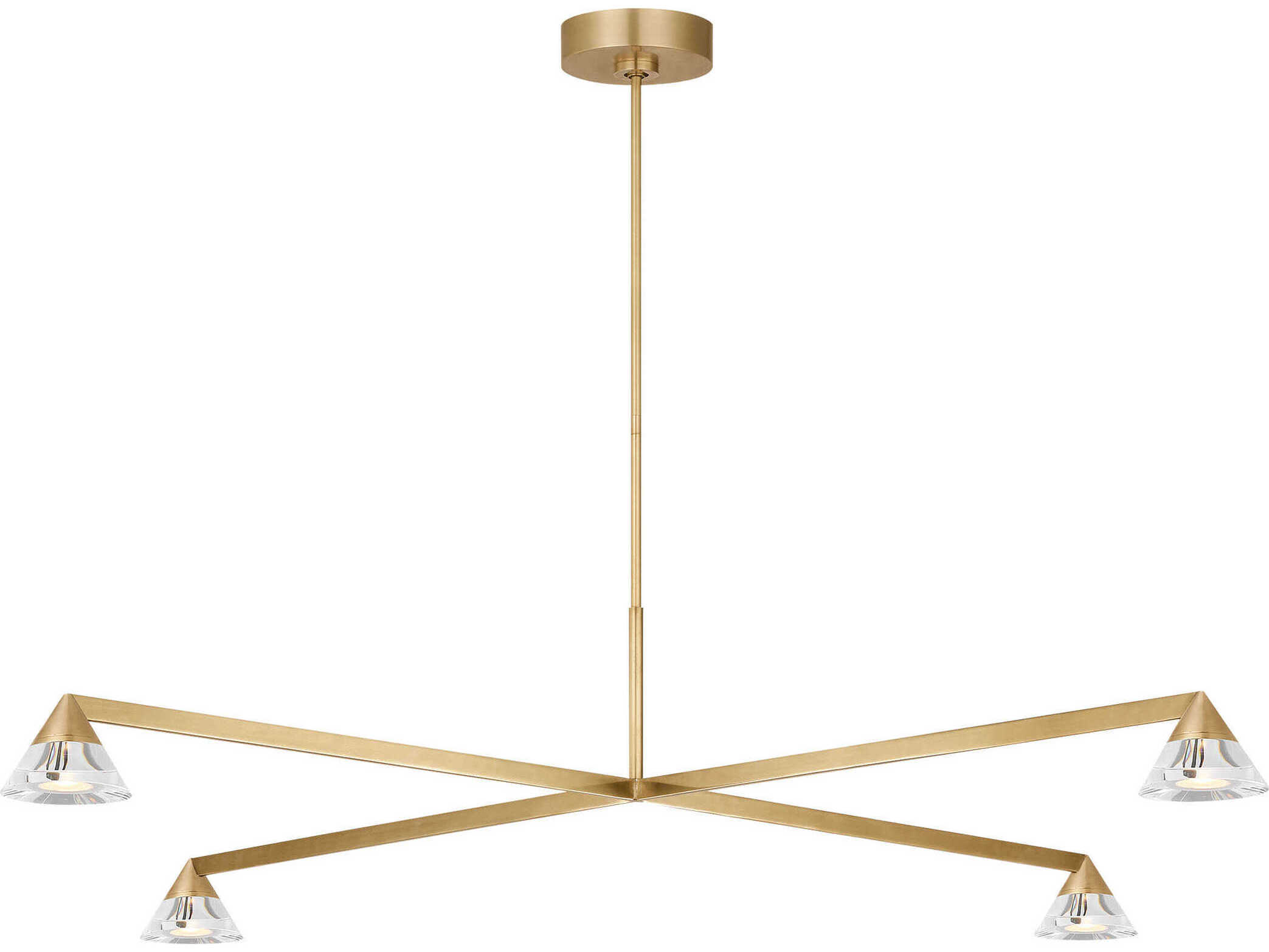 Visual Comfort Modern Midrand 4-Light Brass Geometric Chandelier