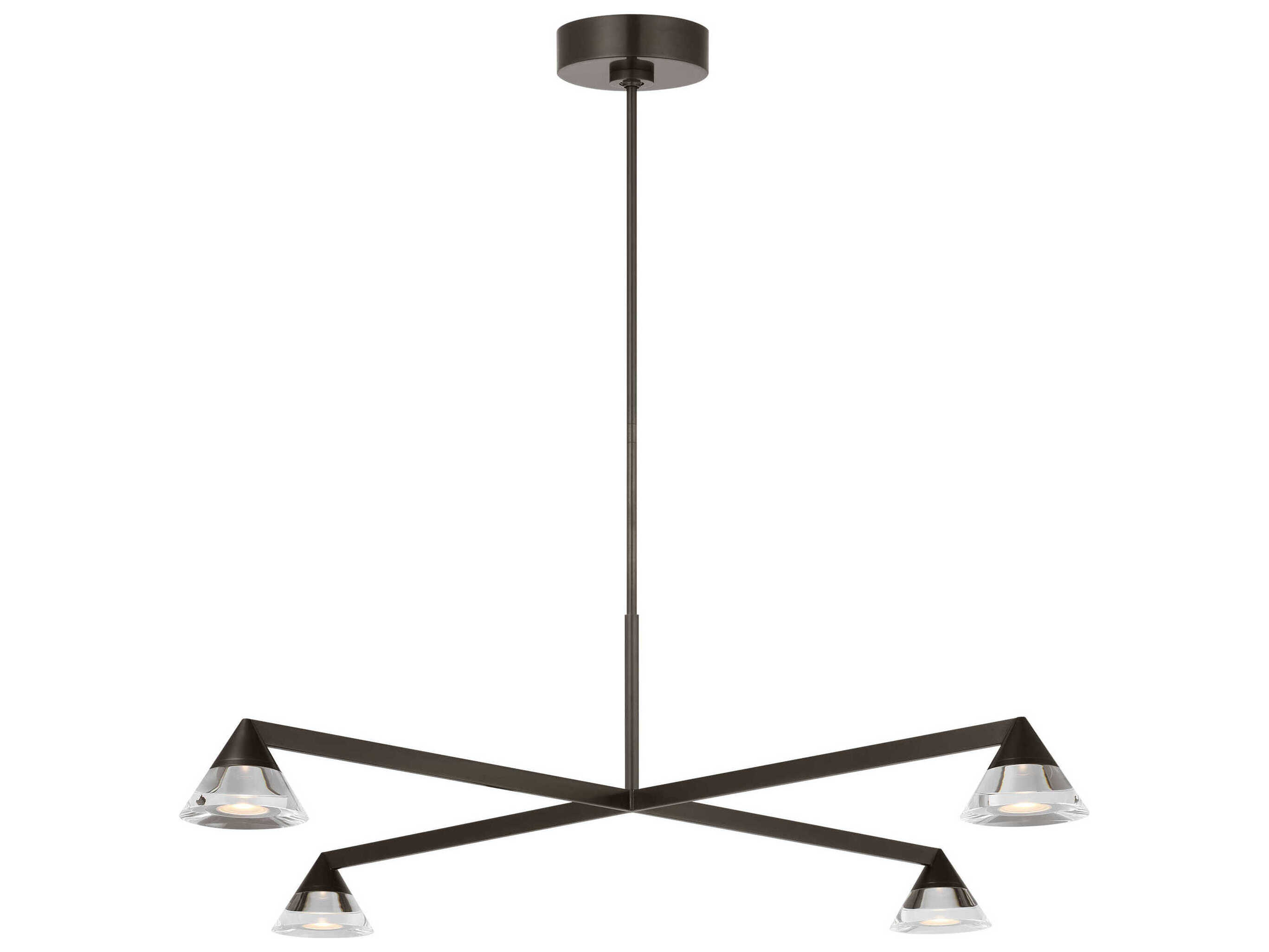 Visual Comfort Modern Midrand 4-Light Bronze Black Geometric Chandelier