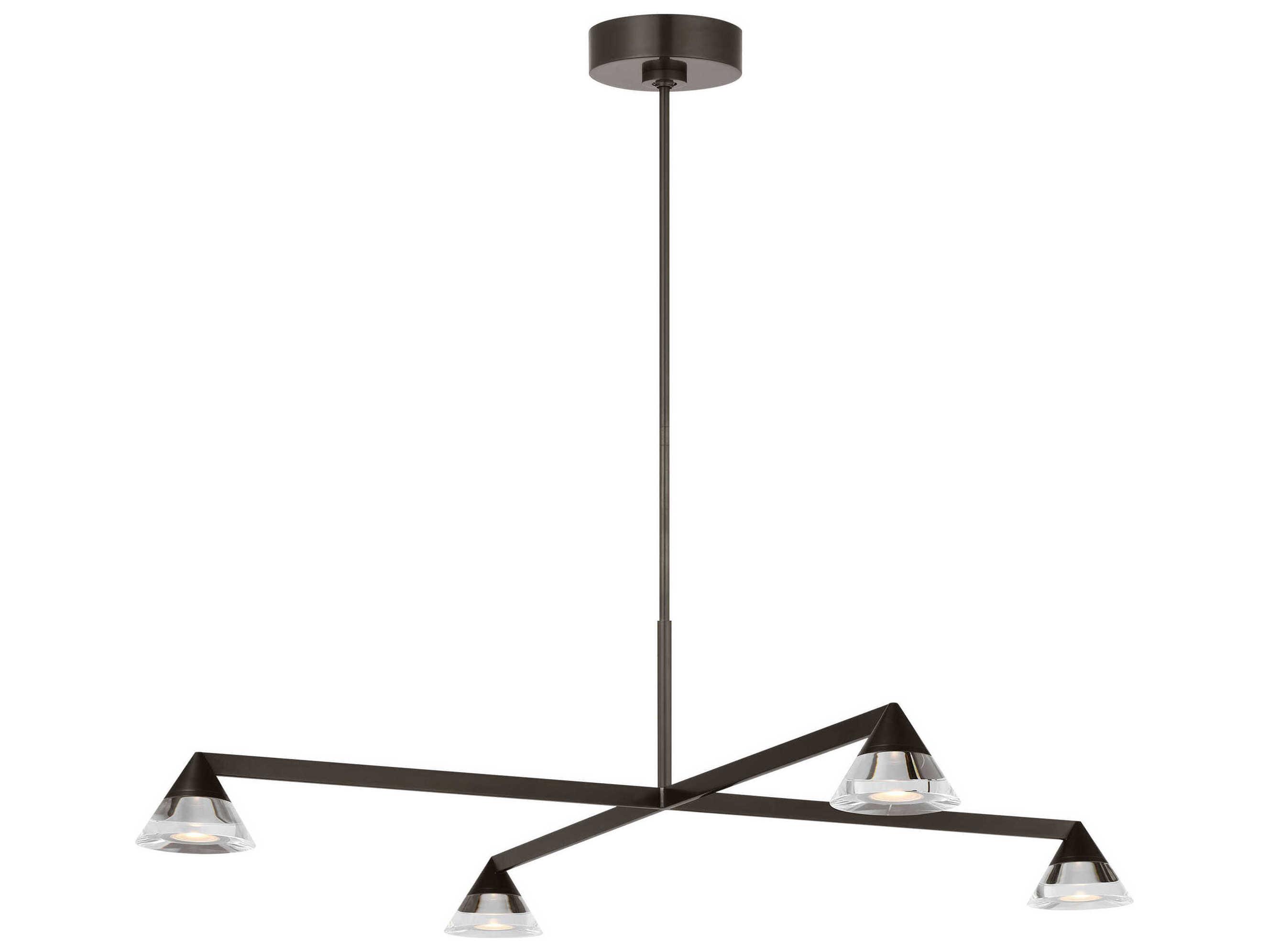 Visual Comfort Modern Midrand 4-Light Bronze Black Geometric Chandelier