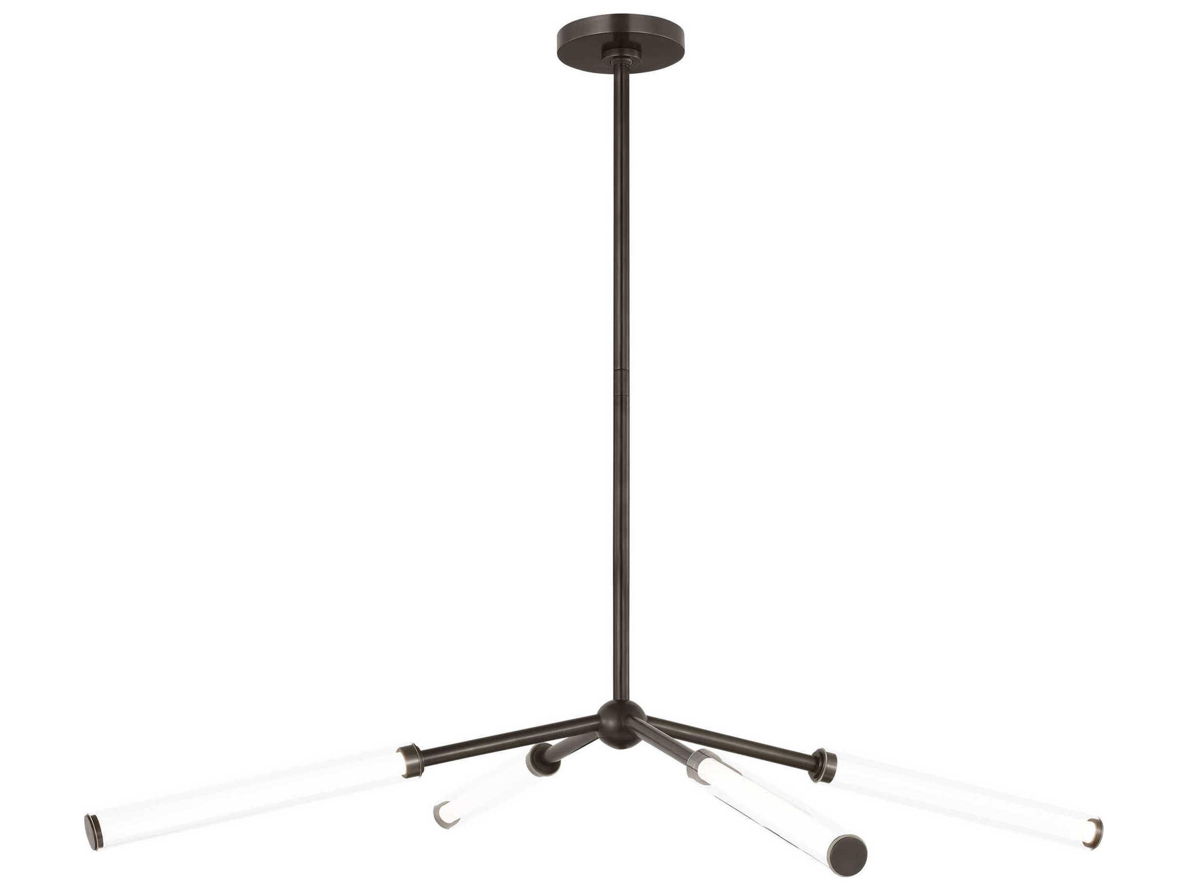 Visual Comfort Modern Poza 4-Light Bronze Linear Chandelier